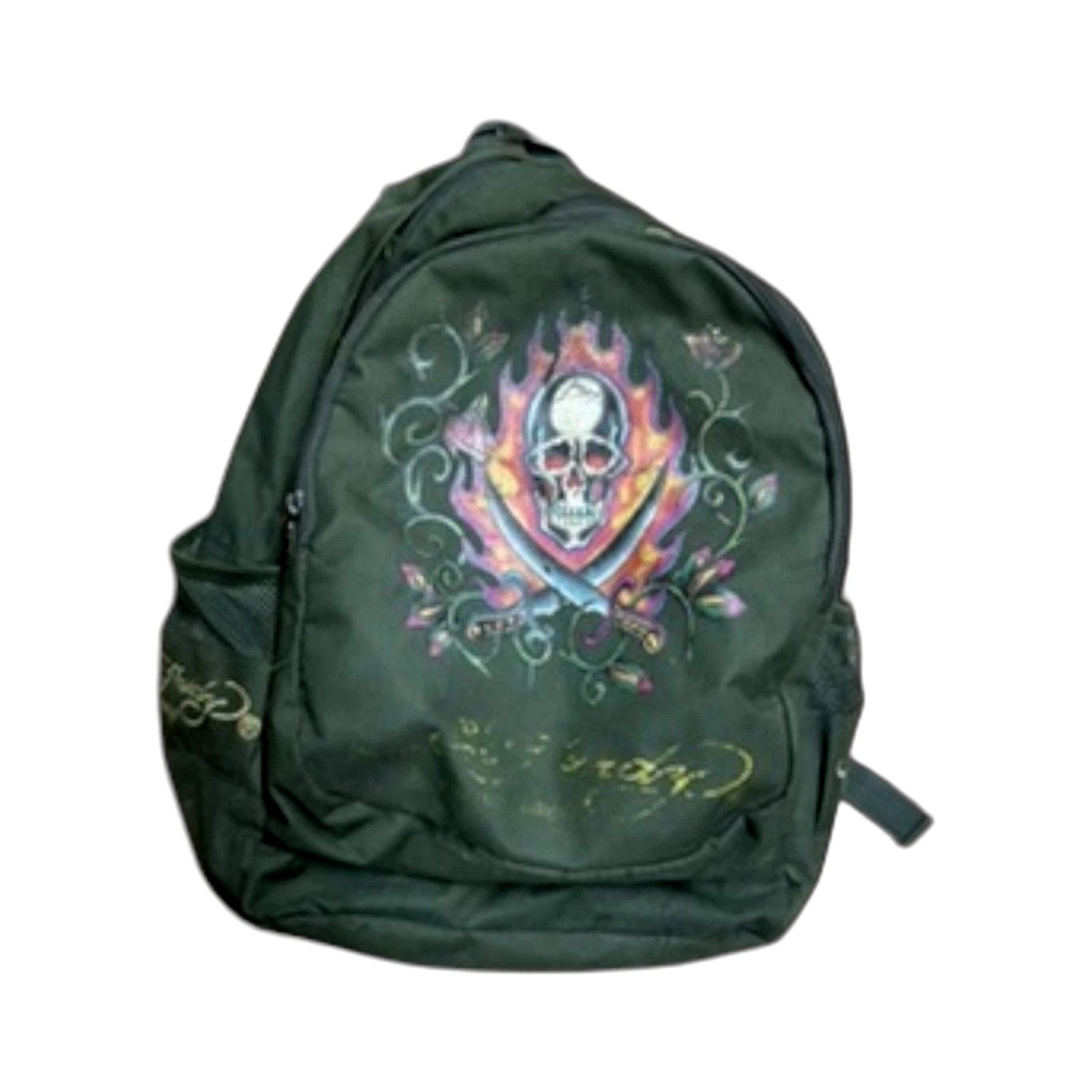 Ed Hardy Vintage Y2K Ed Hardy Full Size Green Backpack Flaming Skull Size ONE SIZE - 1 Thumbnail