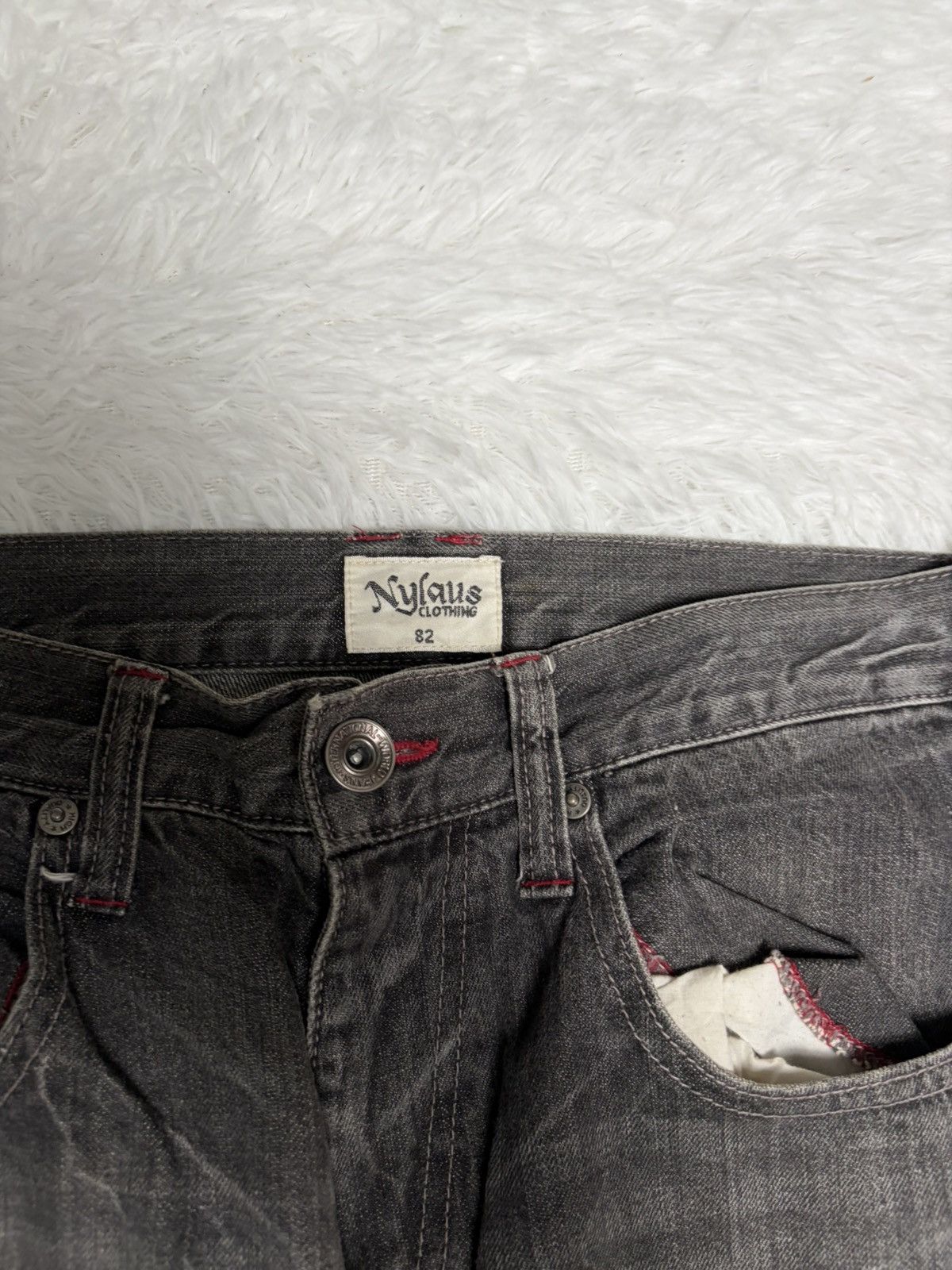 If Six Was Nine Rare Nylaus clawmark whisker flared jeans Size US 32 / EU 48 - 5 Thumbnail