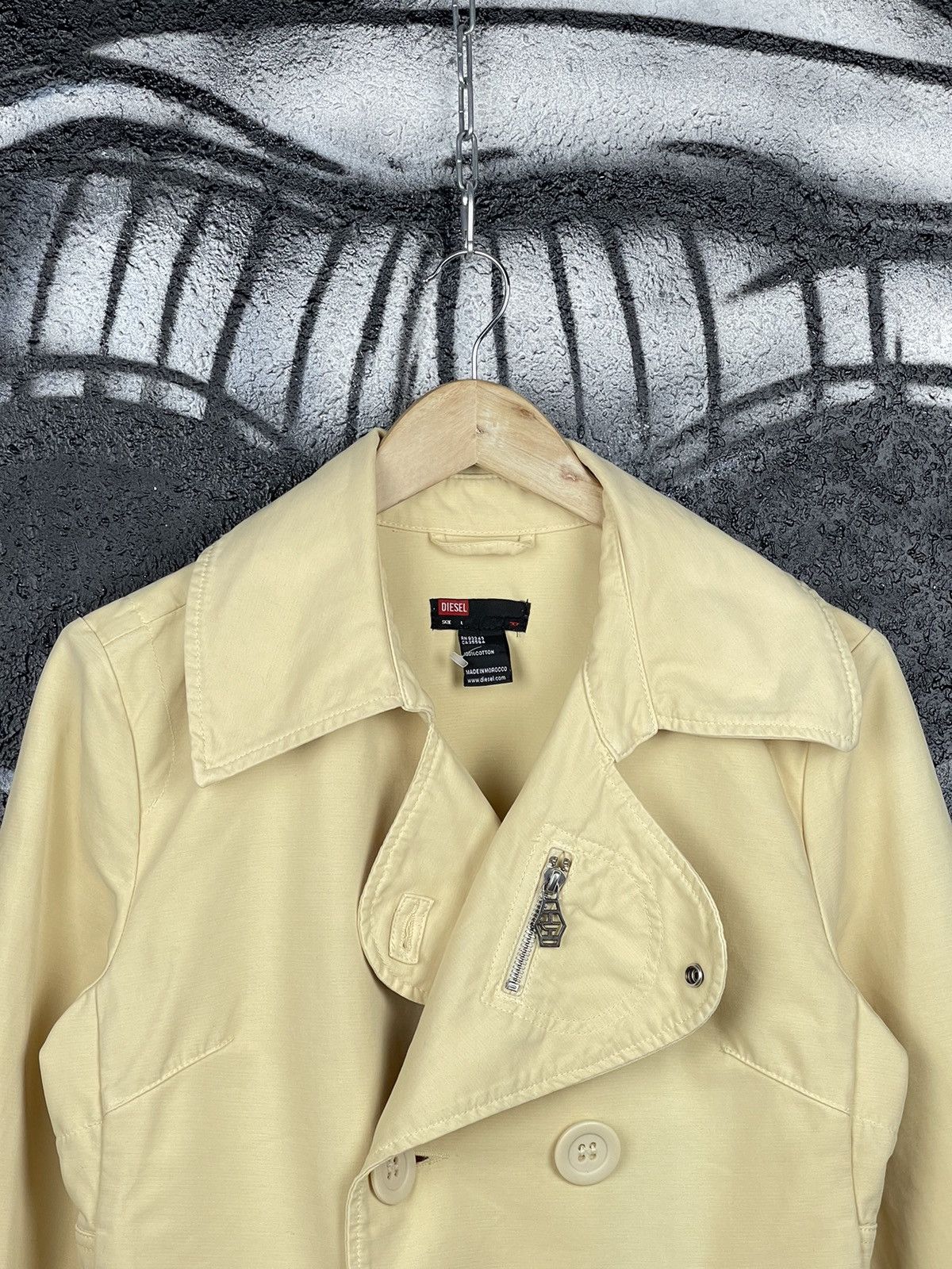 Diesel Diesel Y2K Vintage Beige Cotton Trench Coat Jacket Size L Size L / US 10 / IT 46 - 5 Thumbnail