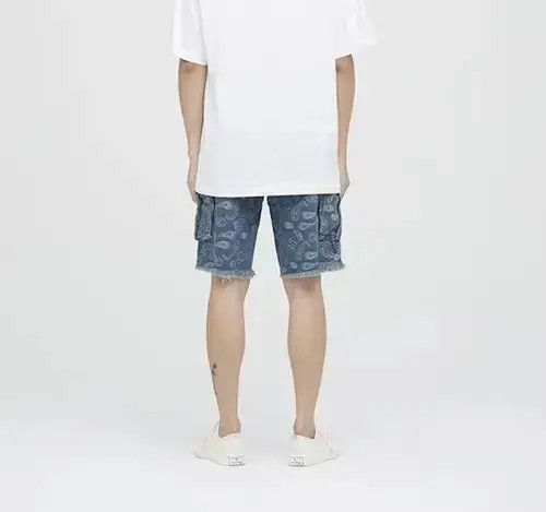 Japanese Brand 20SS Indigo Union Japan Blue Bandana Worker Shorts Size US 31 - 3 Thumbnail