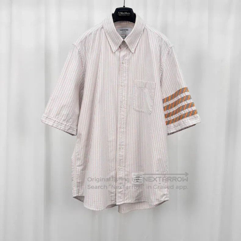 Thom Browne Thom Browne Striped Short-Sleeve Shirt Size US XL / EU 56 / 4 - 1 Thumbnail