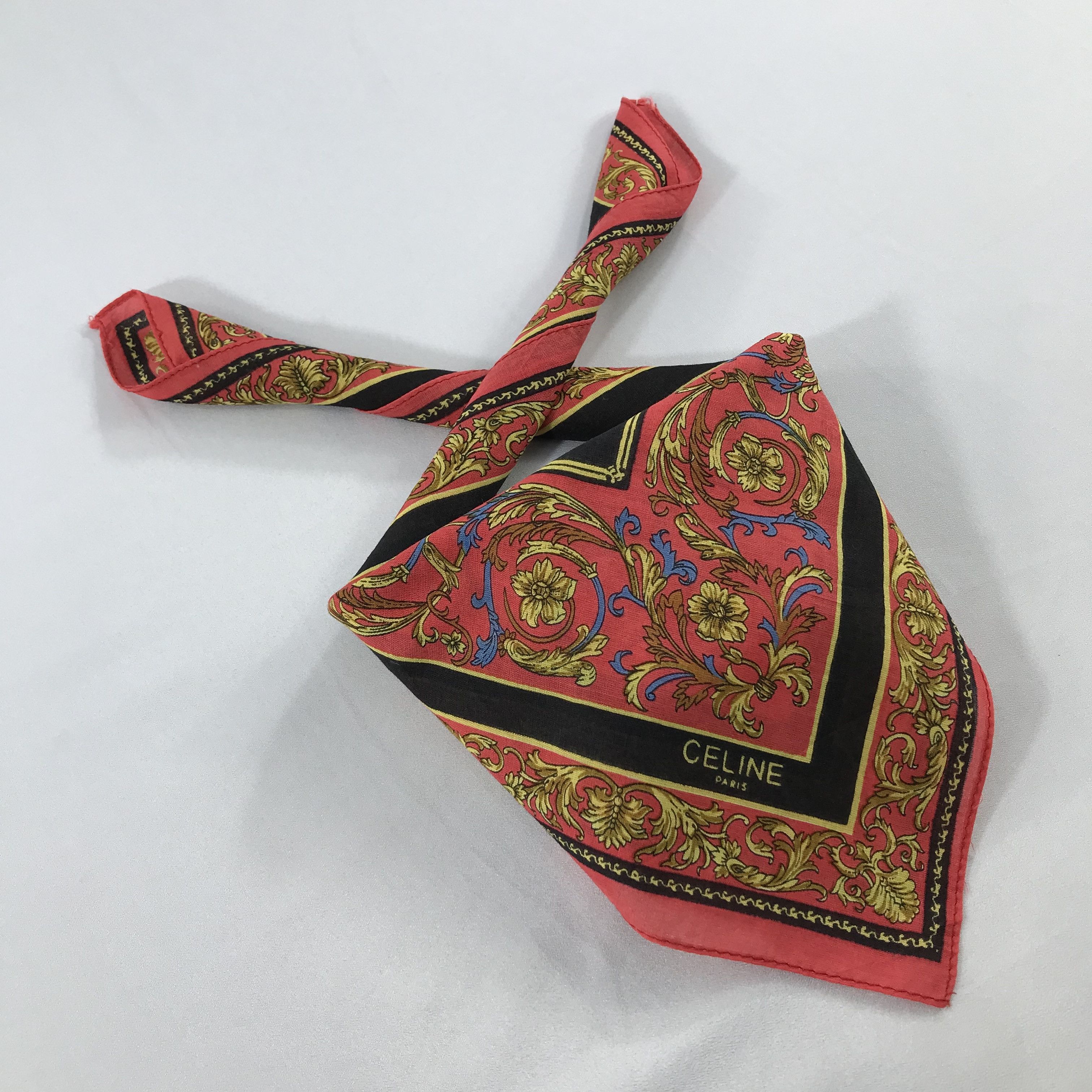 Celine × Vintage Celine Bandana / Handkerchief / Neckerchief - S2455 Size ONE SIZE - 4 Thumbnail