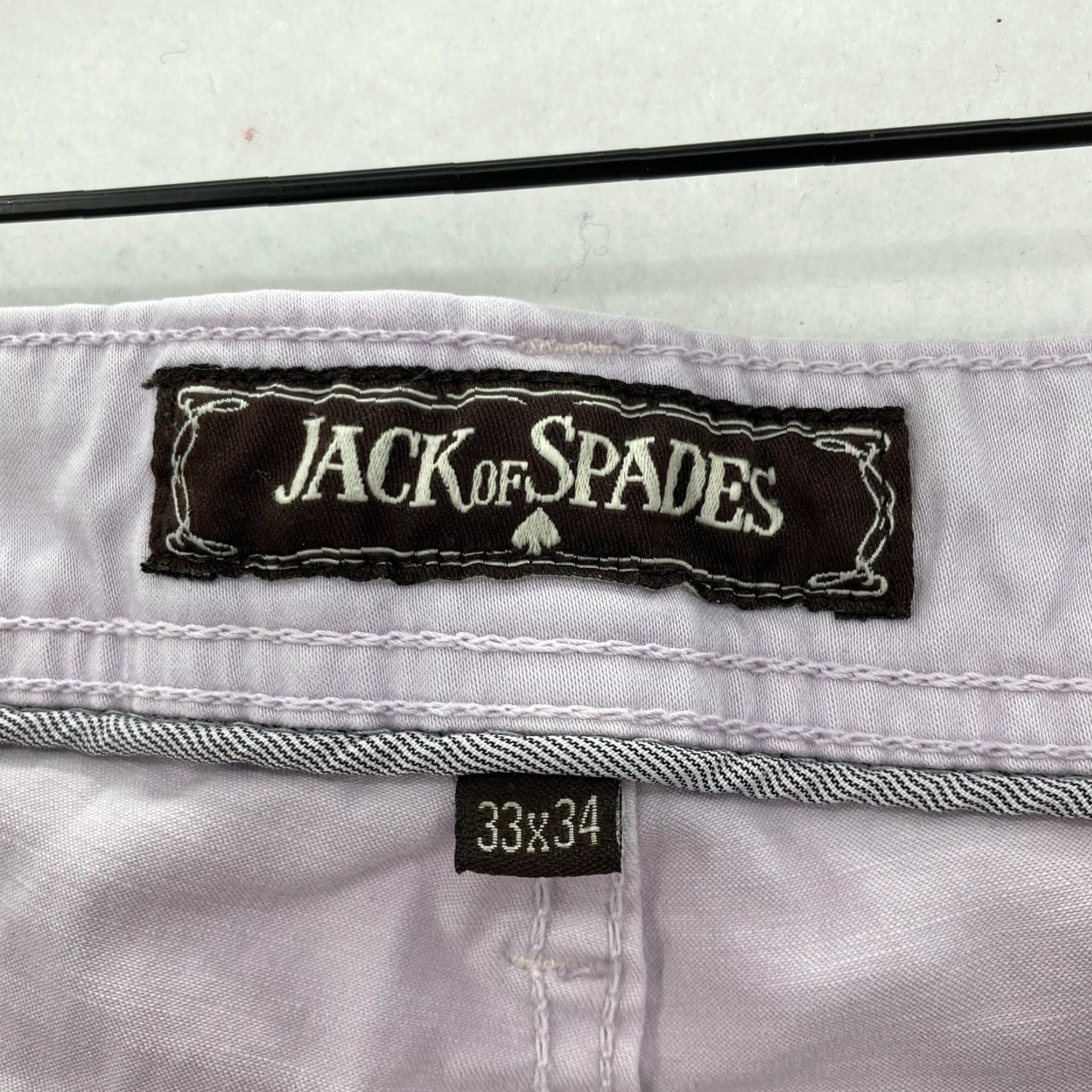 Vintage Jack of Spades Pants Mens 33x32 Lavender Straight Leg Stretch 5 Pocket Twill Size US 33 - 4 Thumbnail