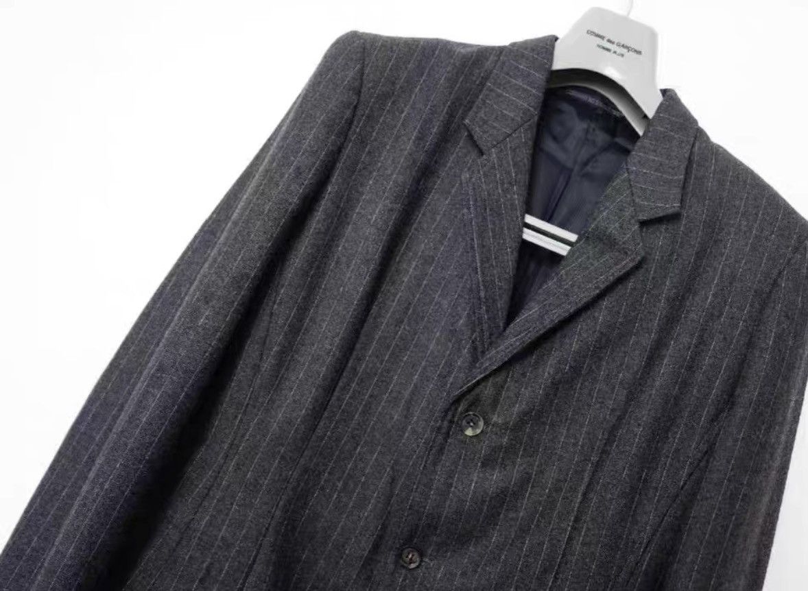 Yohji Yamamoto Yohji Yamamoto Drape Striped Wool Coat Size US M / EU 48-50 / 2 - 3 Thumbnail