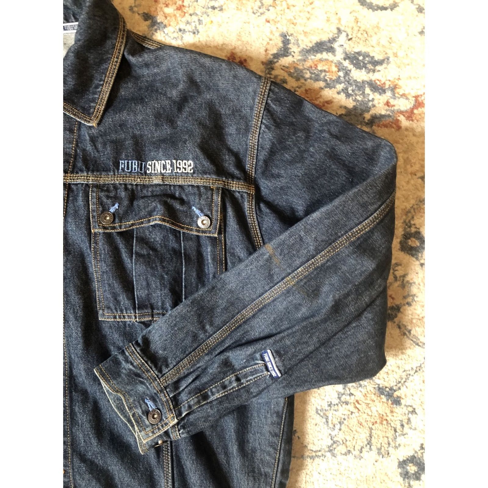 Fubu VINTAGE FUBU Denim Jacket XL Men’s Blue 90s Hip Hop Embroidered Logo Button Closure Pockets Mid-Length Denim Jacket Jacket Coat Size US XL / EU 56 / 4 - 5 Thumbnail