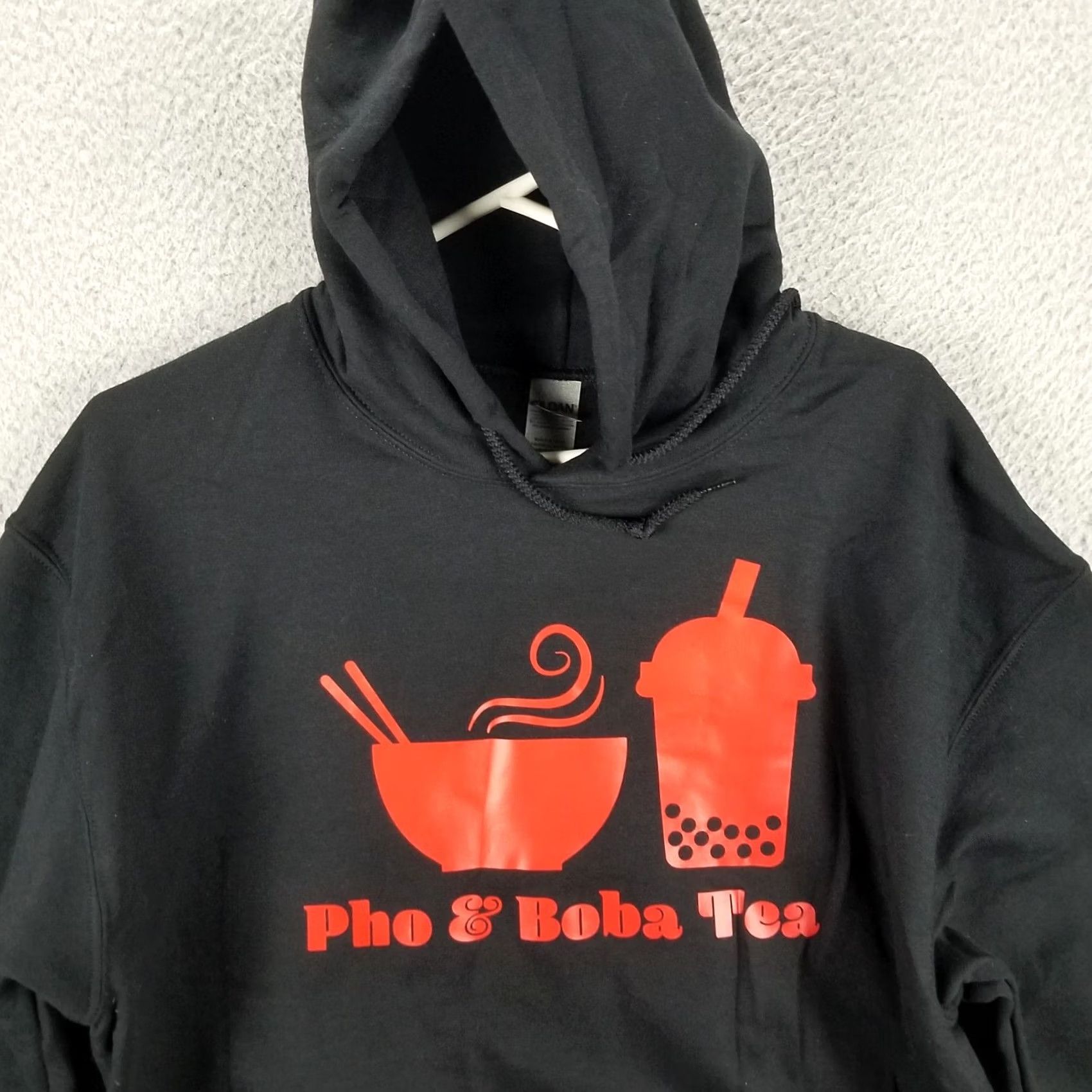 Gildan Gildan Hoodie Mens Adult Medium Pho & Bobba Tea Hooded Zip Graphic Print Video Game Black Winter Seasonal Pullover Sports Casual Shirt Size US M / EU 48-50 / 2 - 2 Thumbnail