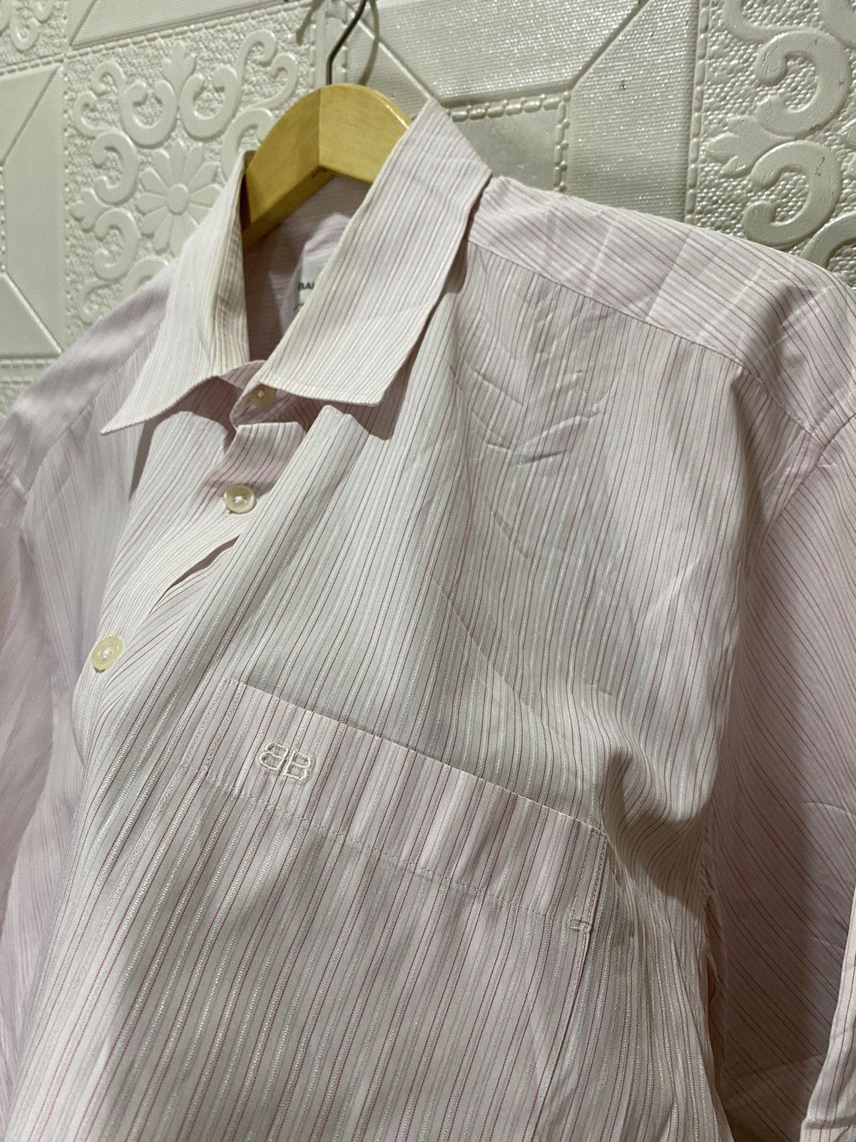 Balenciaga × Vintage Vintage Balenciaga Striped Shirts Size US XL / EU 56 / 4 - 3 Thumbnail