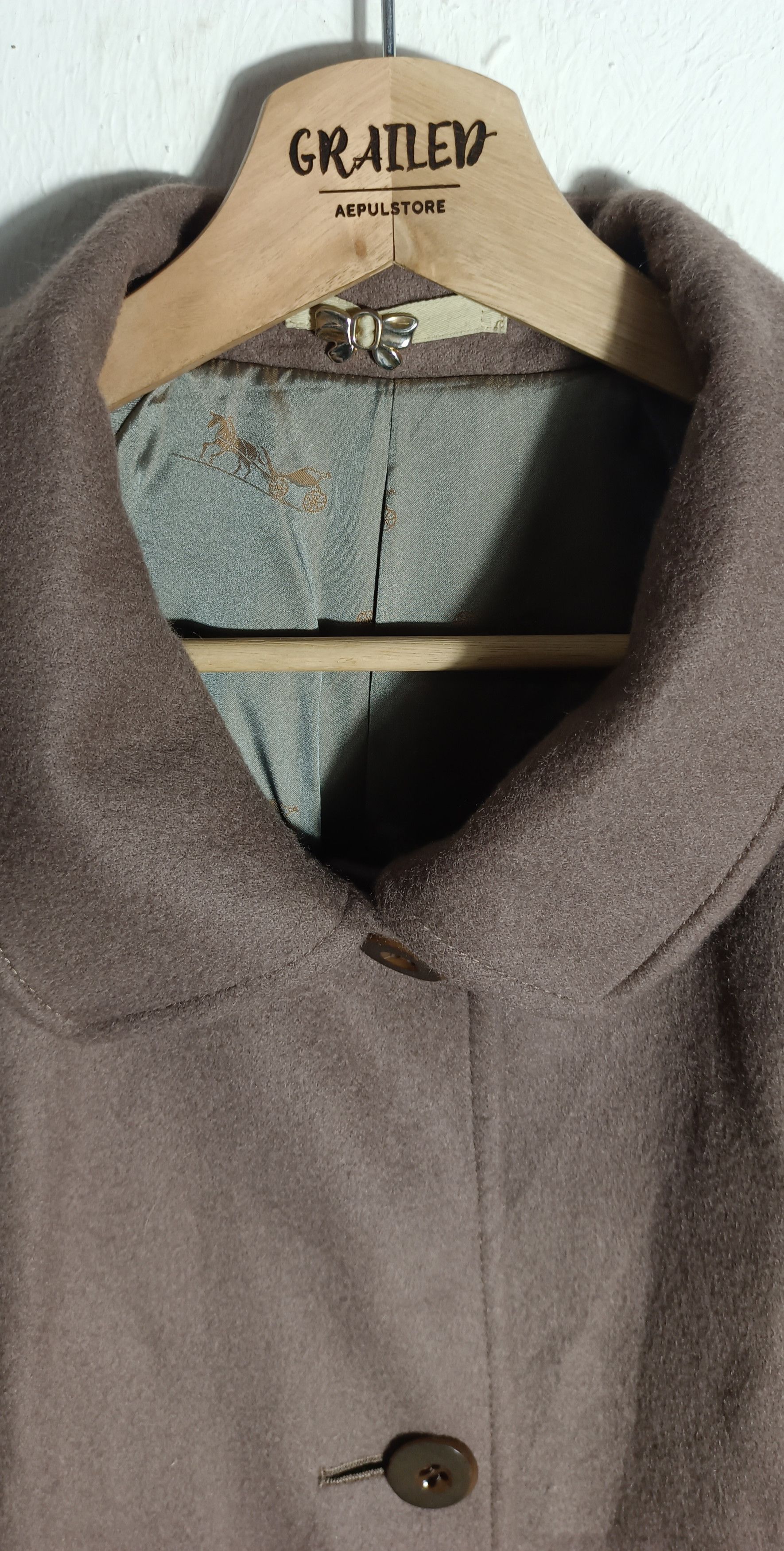 Crombie CROMBIE Scotland Charcoal Khaki 100% Cashmere overcoat Size US XXL / EU 58 / 5 - 9 Thumbnail