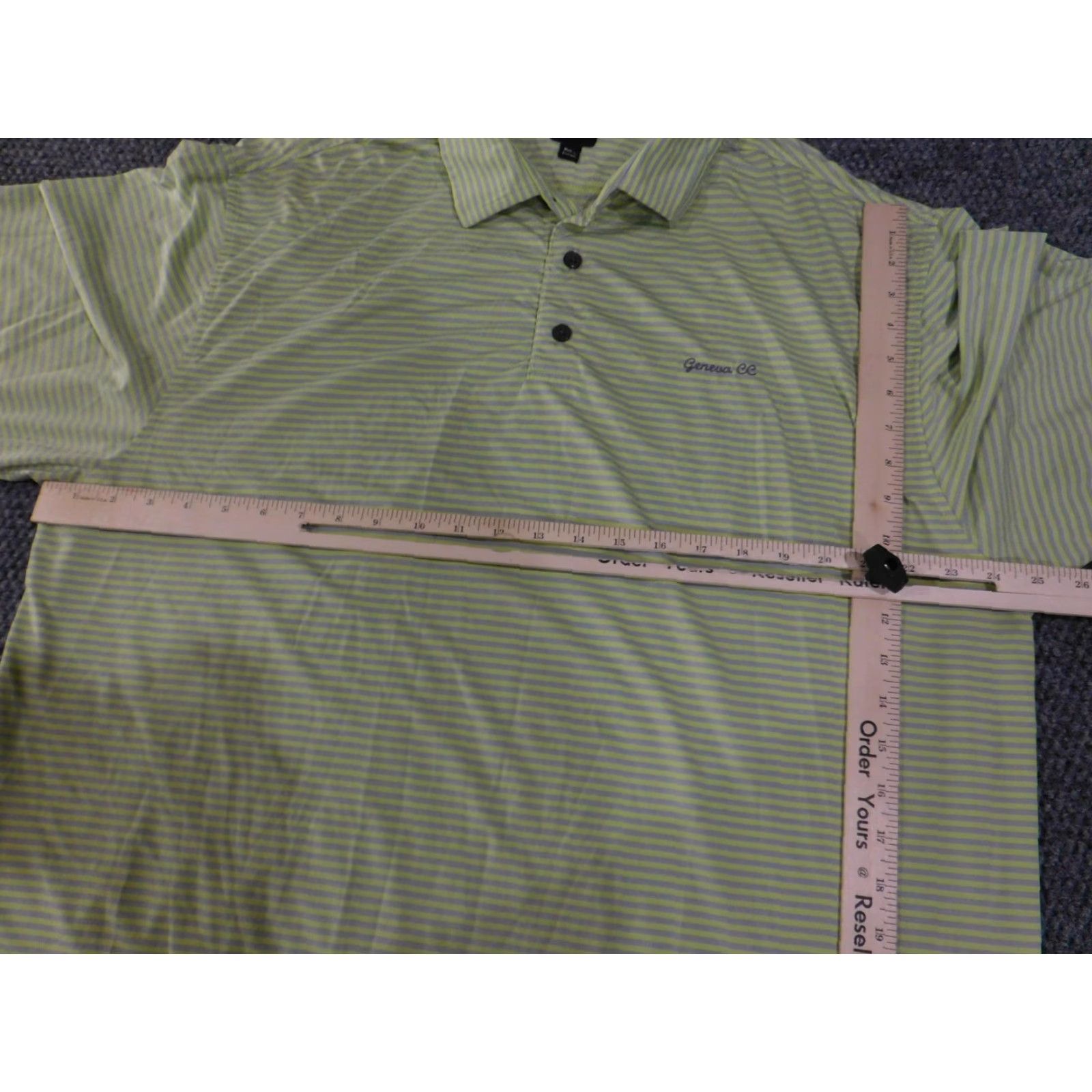 Footjoy FootJoy Polo Shirt Mens Large Green Striped Golf Geneva CC FJ Logo Performance-Activewear Casual Shirt Size US L / EU 52-54 / 3 - 6 Thumbnail