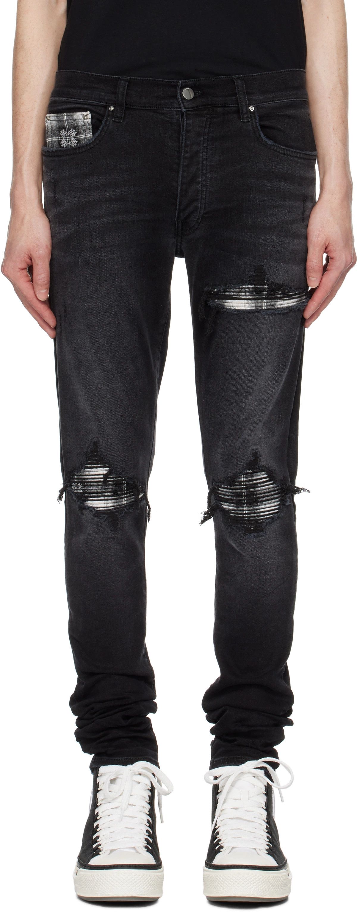 Amiri o1s1wg110126 MA Quad Plaid MX1 Jeans in Black Size US 36 / EU 52 - 2 Thumbnail