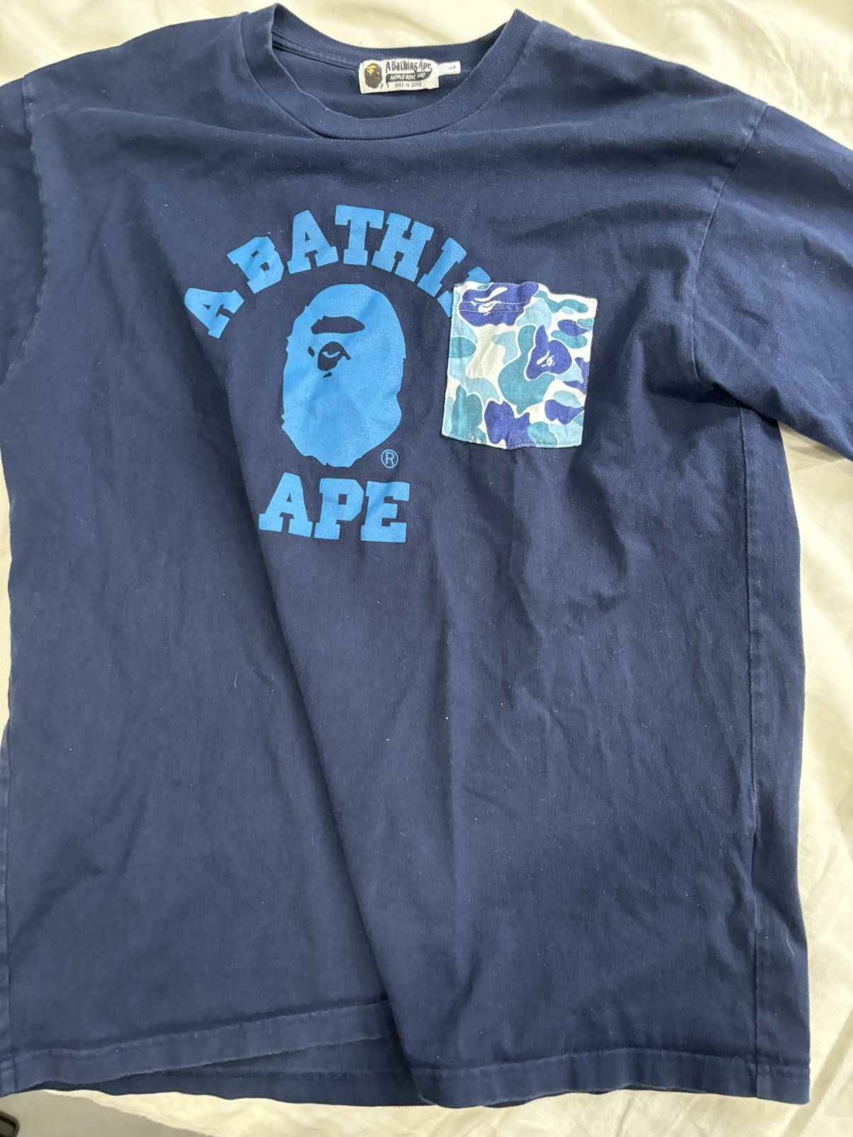Bape Bape Blue ABC CAMO POCKET TEE Size US L / EU 52-54 / 3 - 1 Thumbnail