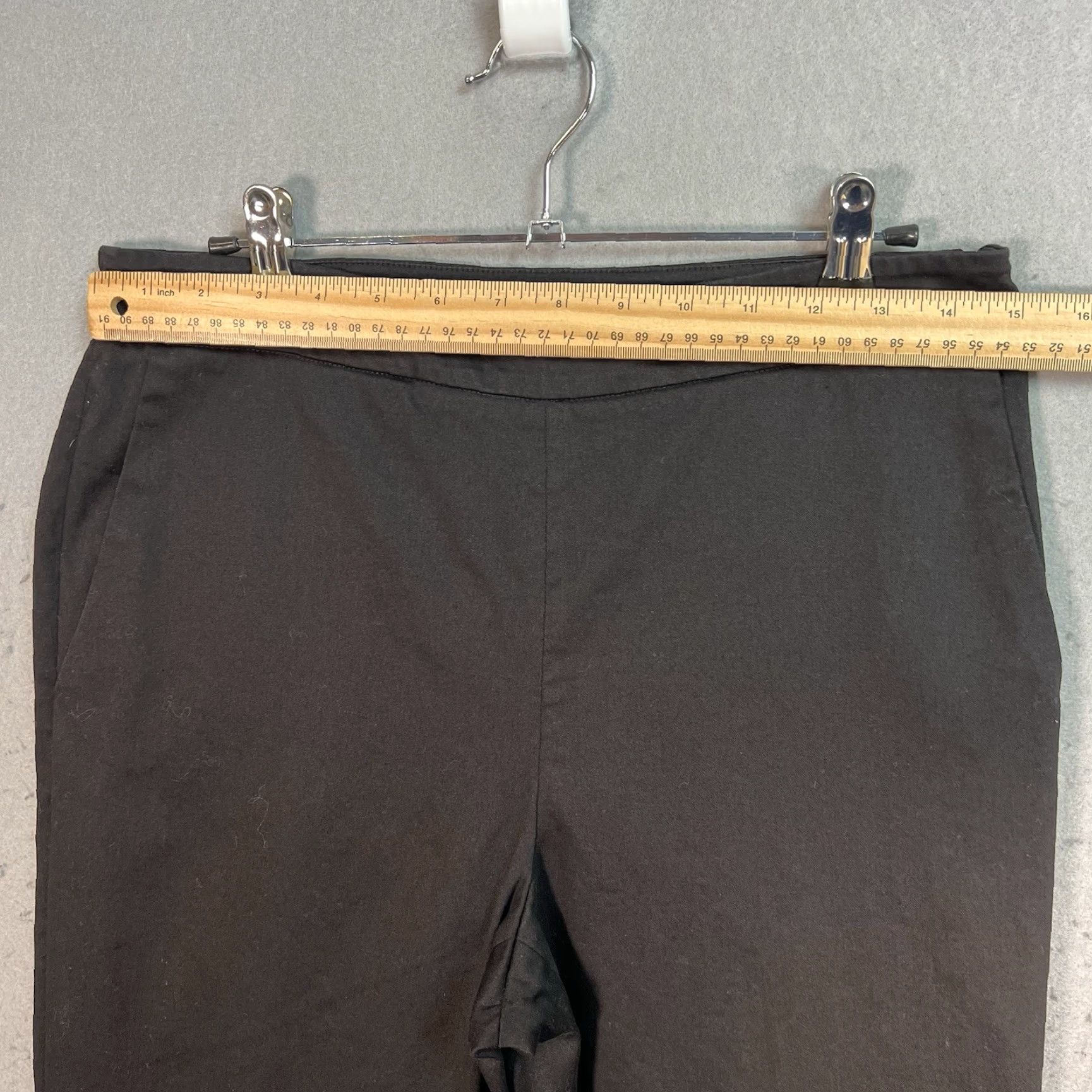 Frame VINTAGE Frame Dress Pants Womens Size 8 Black Stretch Straight Leg Cotton Nylon Spandex Flat Front Women Pants 8/10 Boys? Size 30" / US 8 / IT 44 - 3 Thumbnail
