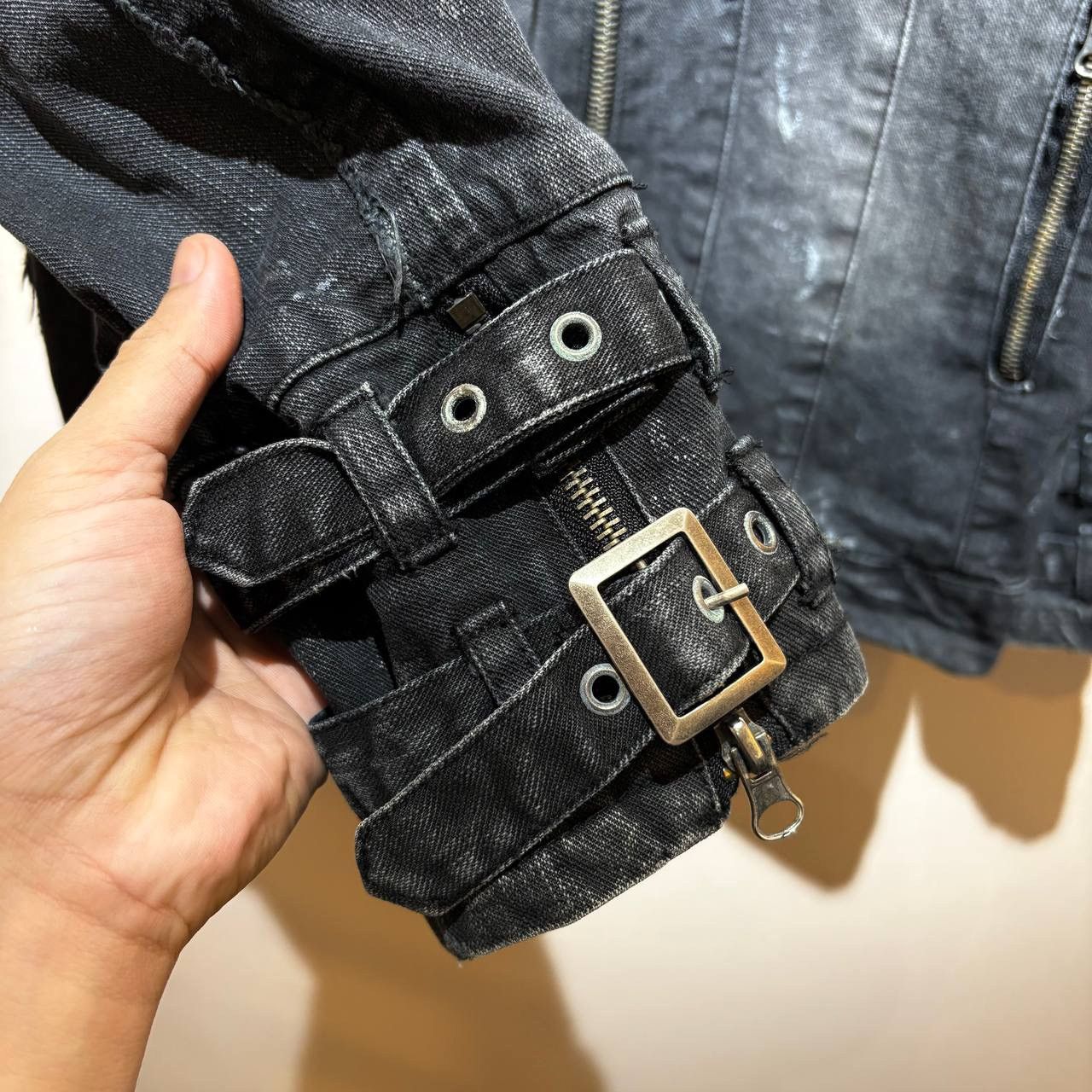 In The Attic In The Attic Distressed Studded Bondage Denim Jacket Size US L / EU 52-54 / 3 - 14 Thumbnail