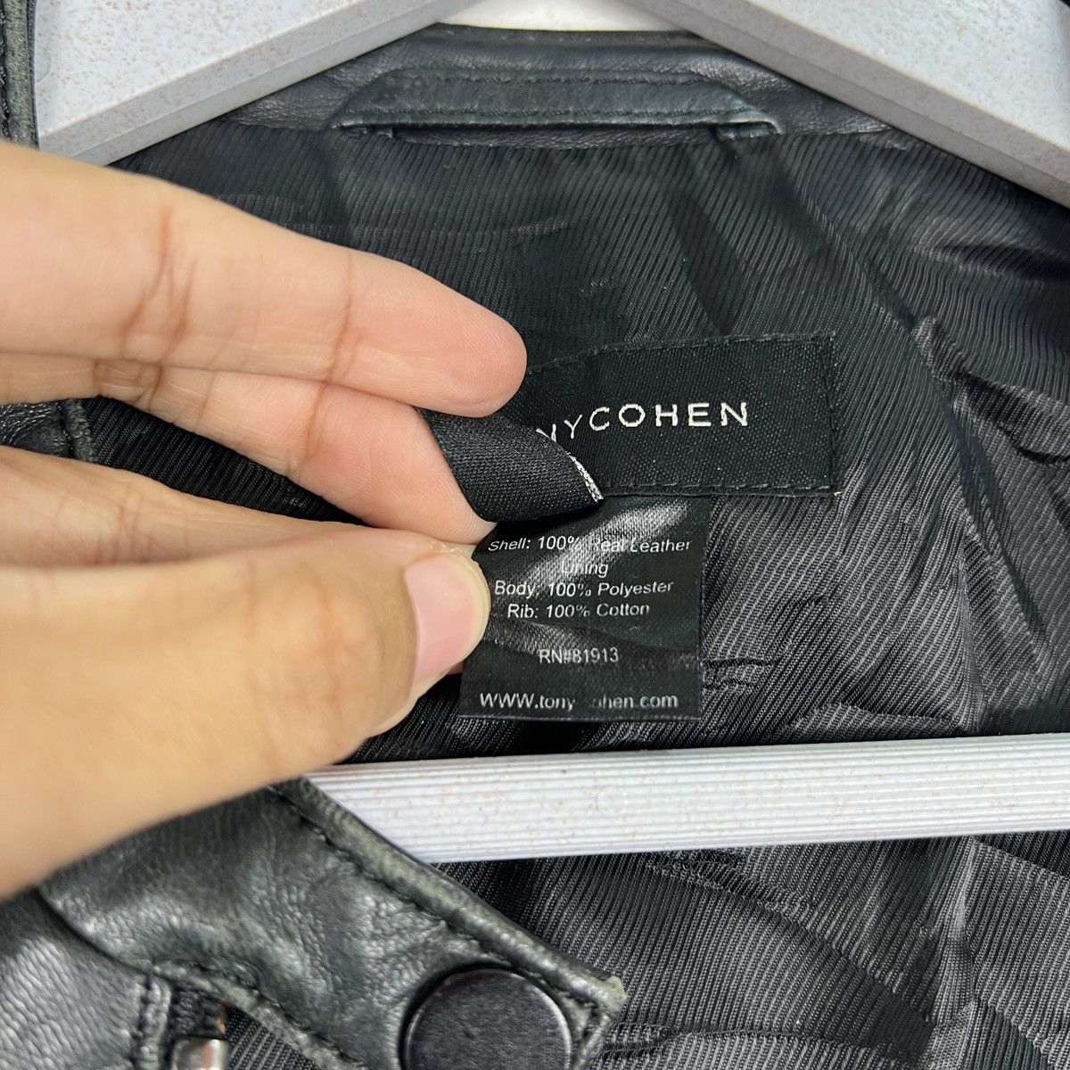 Designer 🔥 TONY COHEN LEATHER MOTO RIDER JACKET Size S / US 4 / IT 40 - 16 Thumbnail