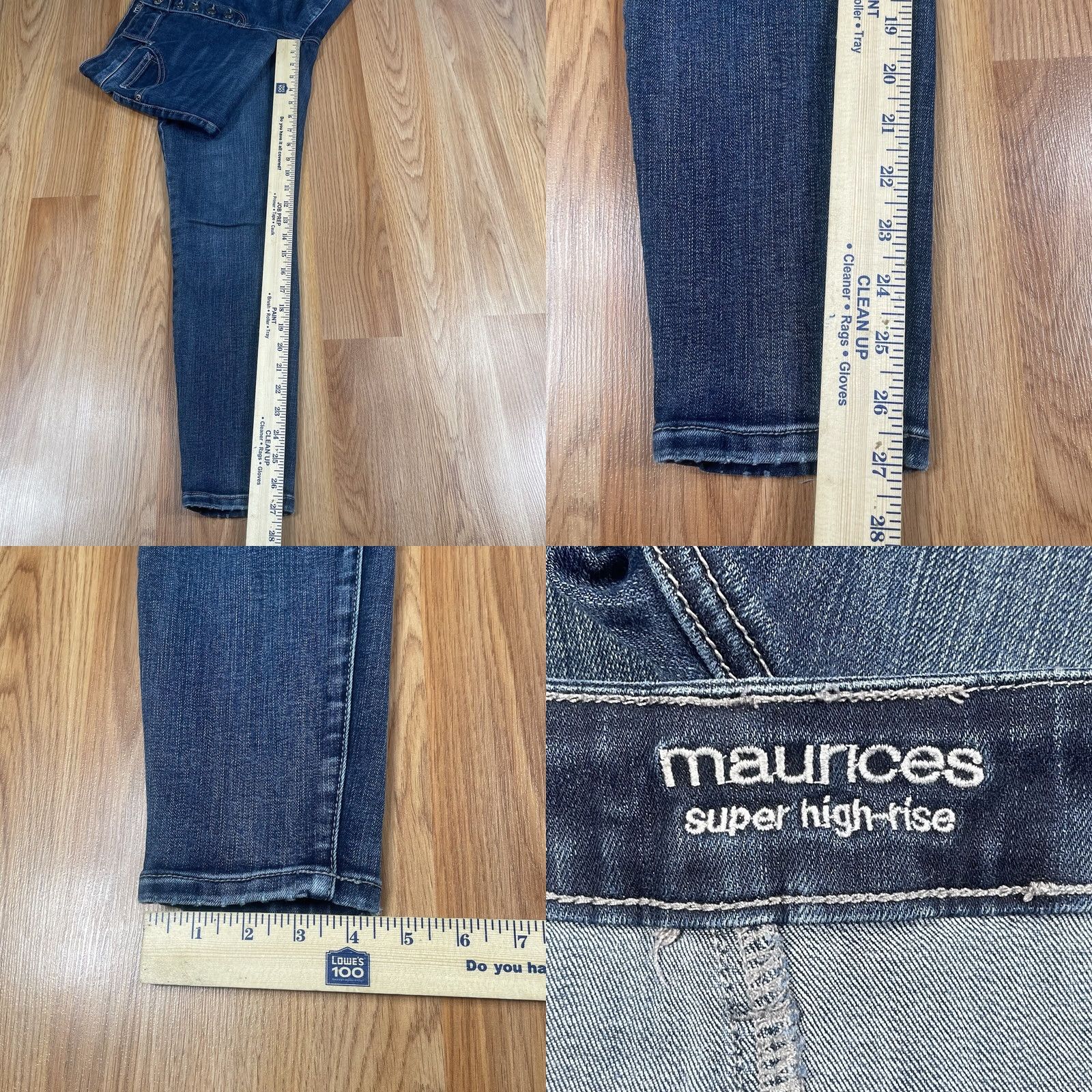 Vintage Maurices Jeans Womens Small Short Super High Rise Skinny Stretch Button Fly - Vintage Condition Size 28" / US 6 / IT 42 - 8 Thumbnail