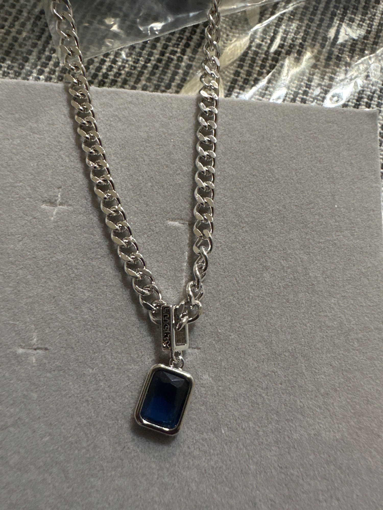 Other Square Blue Zirconia Pendant Necklace Size ONE SIZE - 5 Thumbnail