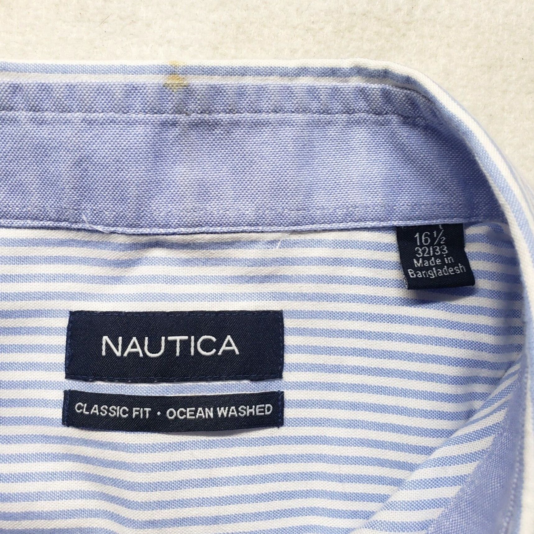 Nautica Nautica Solid Blue Long Sleeve Button-Up Shirt Men's 16.5 Regular Size US L / EU 52-54 / 3 - 3 Thumbnail