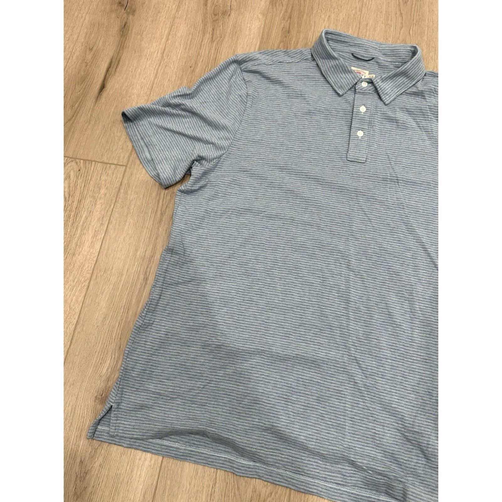 Faherty Faherty Polo Shirt Movement Collection Striped Knit Blue XL Men’s Shirt Size US XL / EU 56 / 4 - 3 Thumbnail