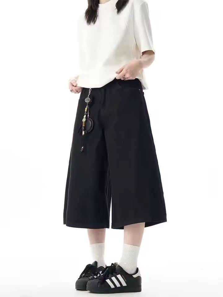 Japanese Brand Baggy Jorts Wide Leg Skater Shorts Y2K Style Size US 29 - 2 Thumbnail