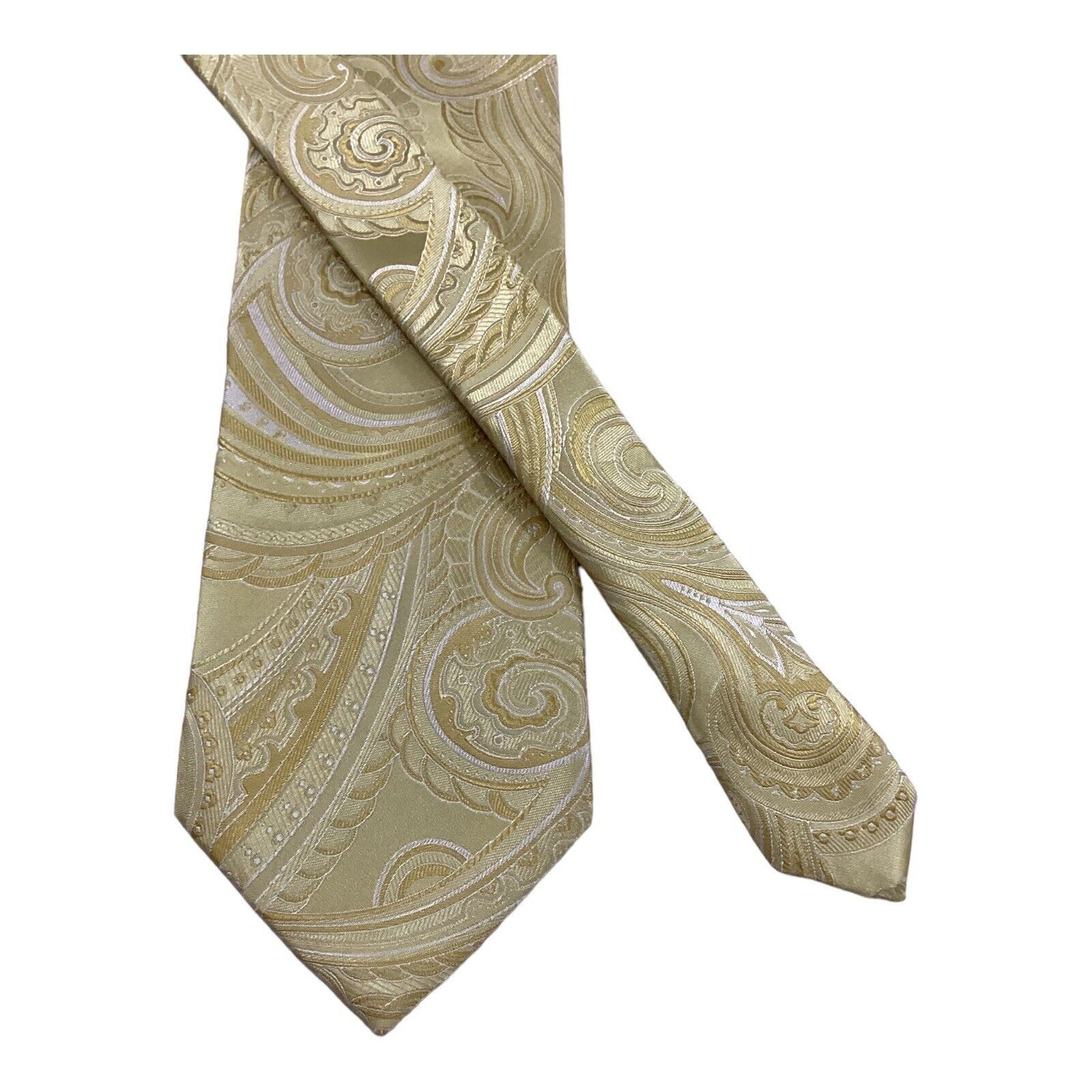 Donald Trump DONALD J. TRUMP Gold Paisley Luxury Silk Tie In Made Italy Size ONE SIZE - 6 Thumbnail