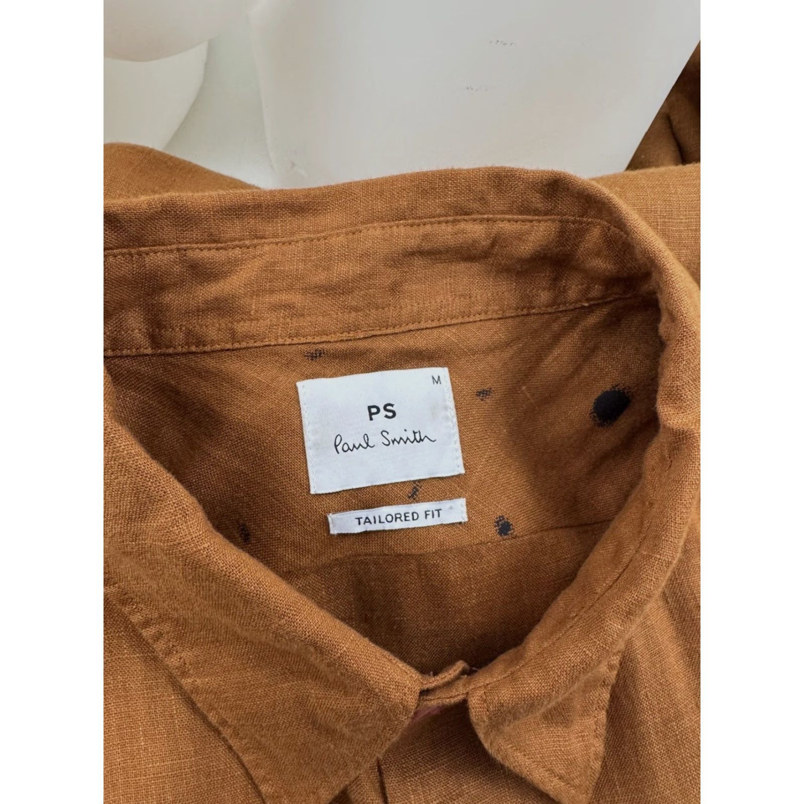 Paul Smith PAUL SMITH Linen Tailored Fit Mens M Shirt Rust Brown Long Sleeve Button-Up COT? Size US M / EU 48-50 / 2 - 3 Thumbnail