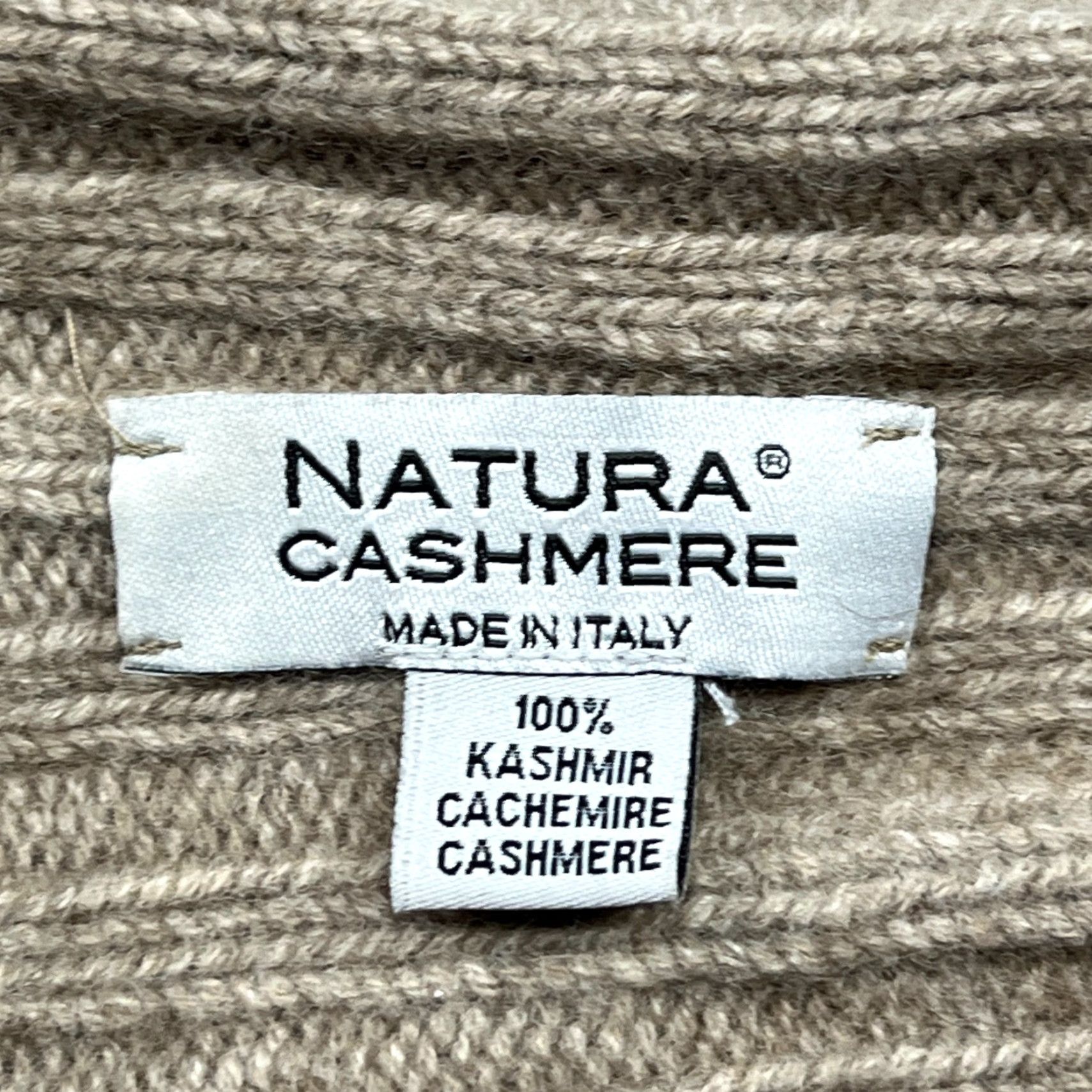 Vintage Natura Cashmere Beanie Womens 100% Cashmere Beige One Size Ribbon Hats Beanie Size ONE SIZE - 4 Thumbnail