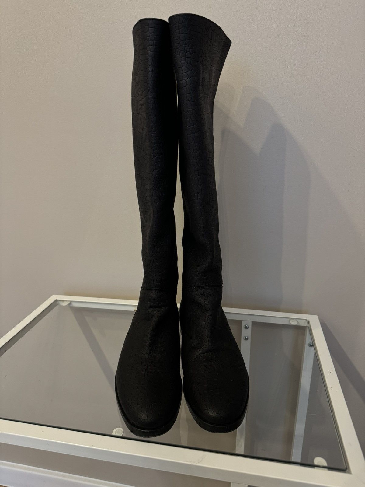 Lanvin Lanvin made in Italy leather crocodile style boots luxury Size US 7 / IT 37 - 2 Thumbnail
