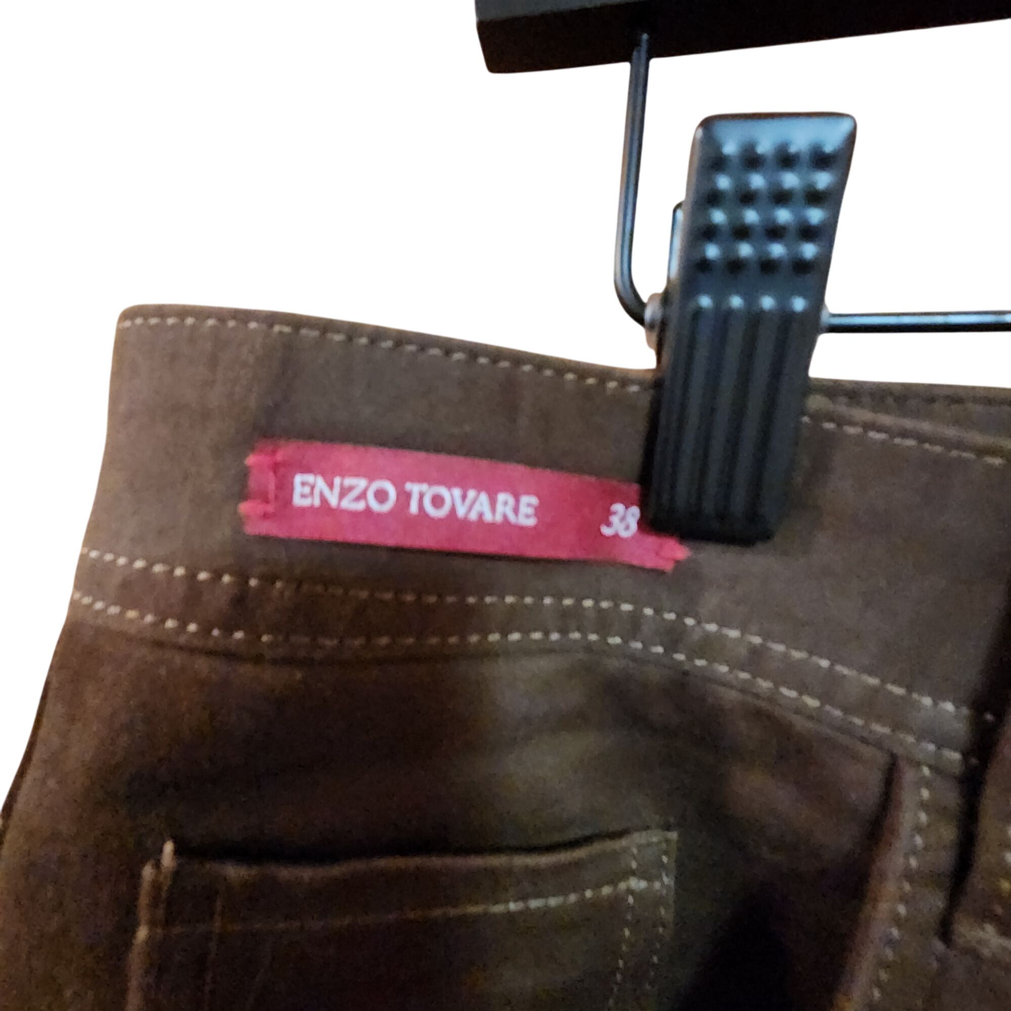 Other Enzo Tovare Mens Brown Denim Jeans Size 38 Straight Fit Casu Size US 38 / EU 54 - 4 Thumbnail