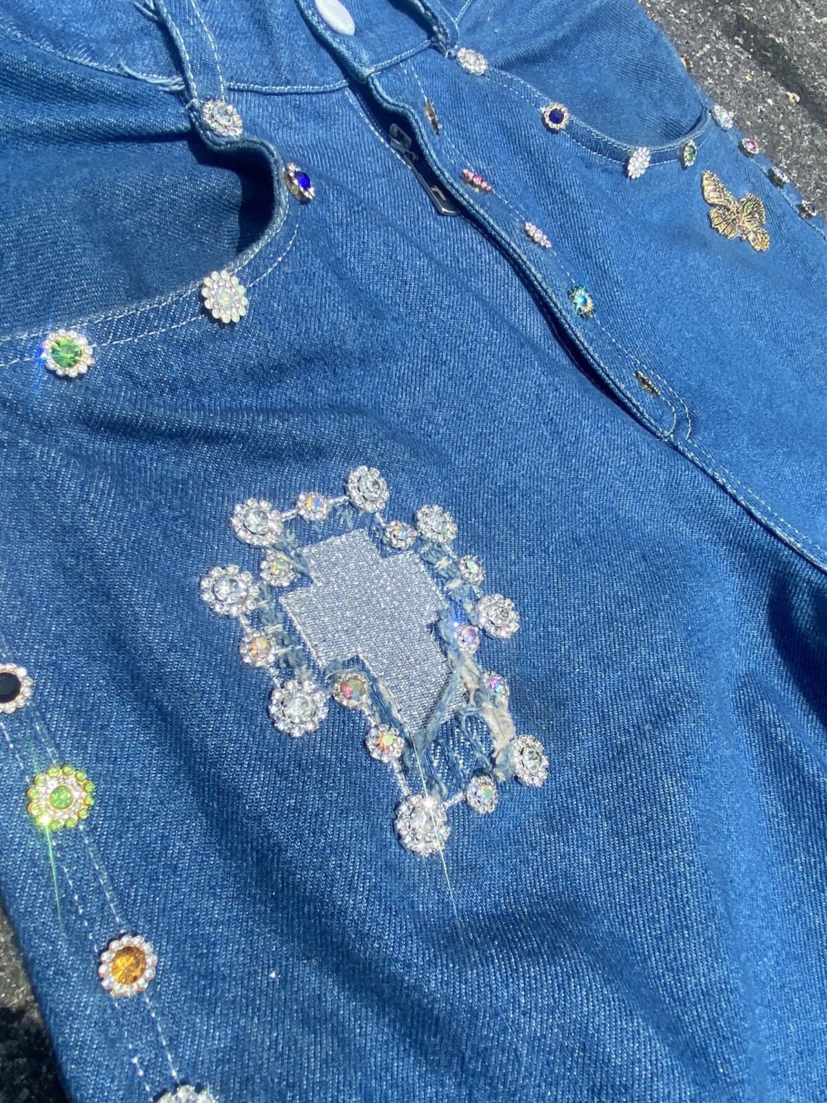 Japanese Brand Holy ✝️Jeweled Jorts Sample Size US 32 / EU 48 - 3 Thumbnail