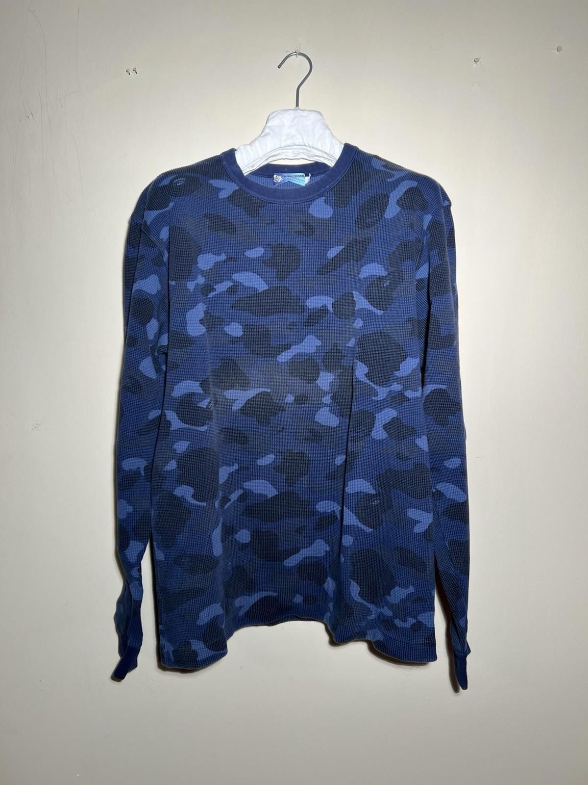 Bape Pre-Owned Bape Blue Camo Thermal Longsleeve XL Size US XL / EU 56 / 4 - 2 Thumbnail