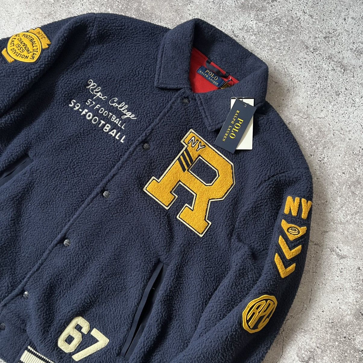 Polo Ralph Lauren NWT Polo Ralph Lauren Sherpa Fleece Varsity Letterman Jacket Size US M / EU 48-50 / 2 - 2 Thumbnail