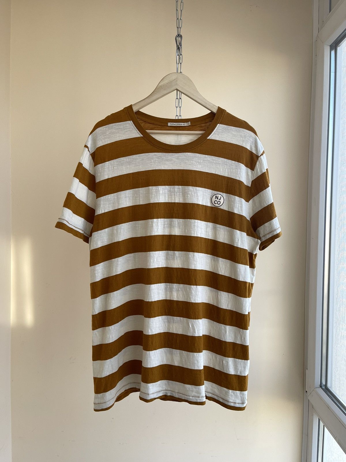 Nudie Jeans Nudie Jeans Roy Stripe Slub Amber Striped Crewneck T-Shirt Size US XL / EU 56 / 4 - 1 Thumbnail