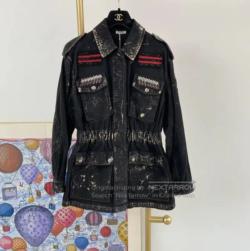 Miu Miu Miu Miu Black Cotton Women's Spring Jacket . Size XS / US 0-2 / IT 36-38 - 1 Thumbnail