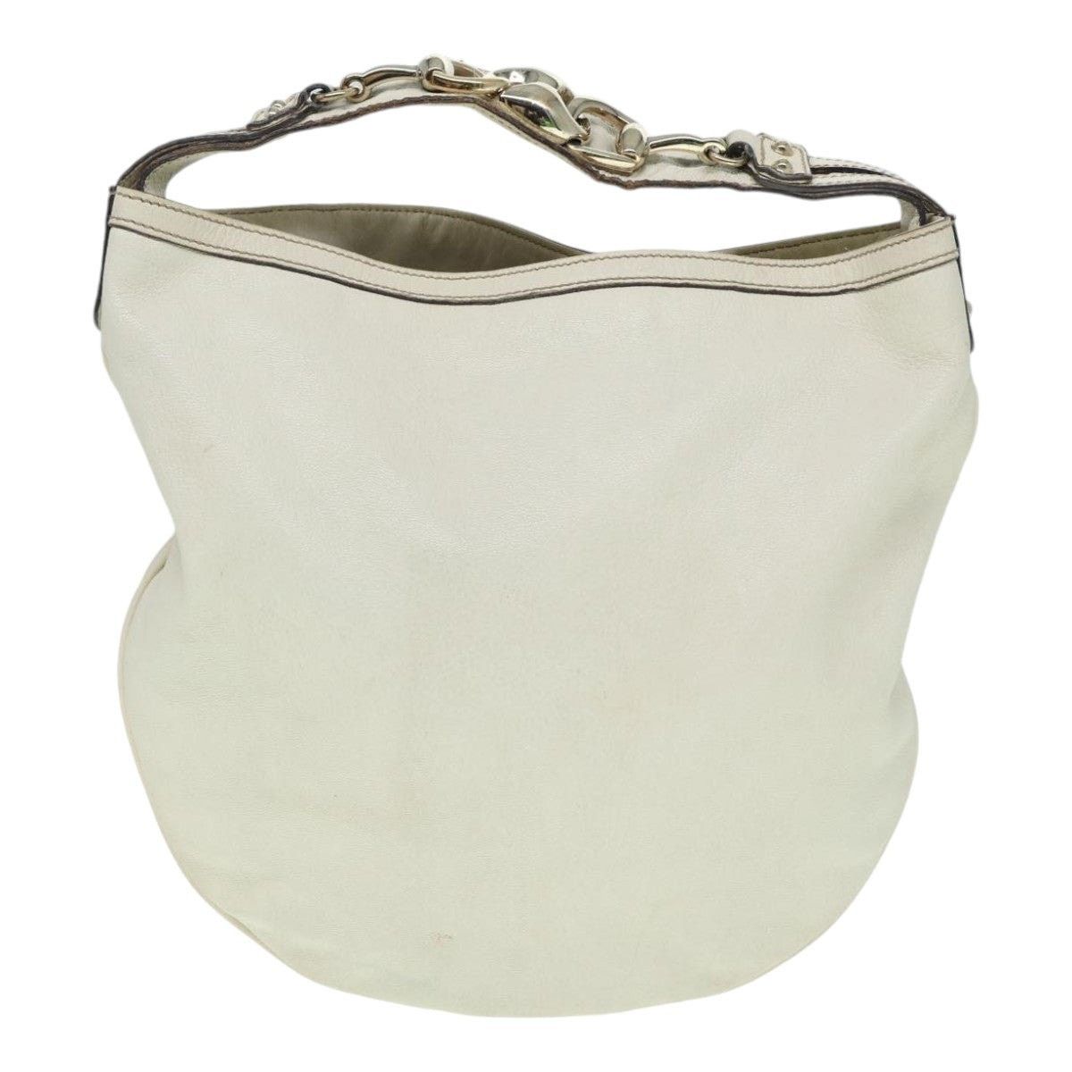 Gucci GUCCI Horsebit Shoulder Bag Leather Beige Gold Size ONE SIZE - 13 Thumbnail