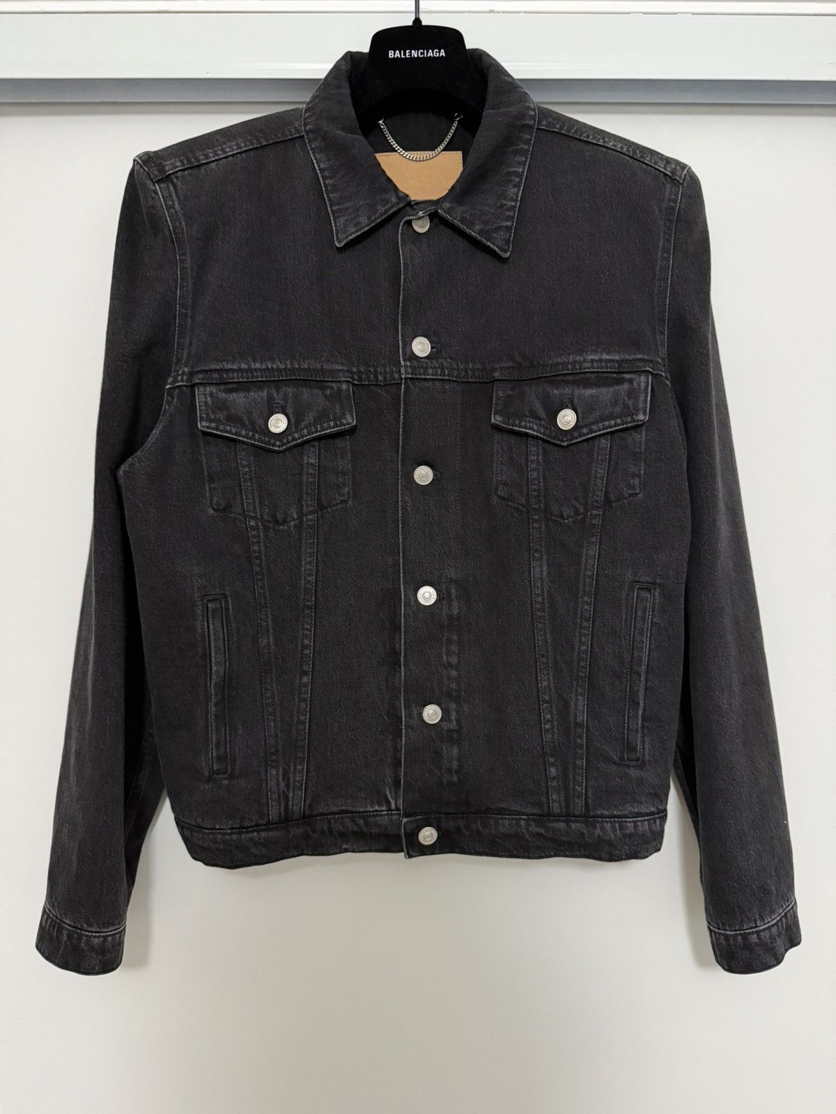 Balenciaga Balenciaga 2017 Padded Shoulder Denim Jacket Size US M / EU 48-50 / 2 - 1 Thumbnail
