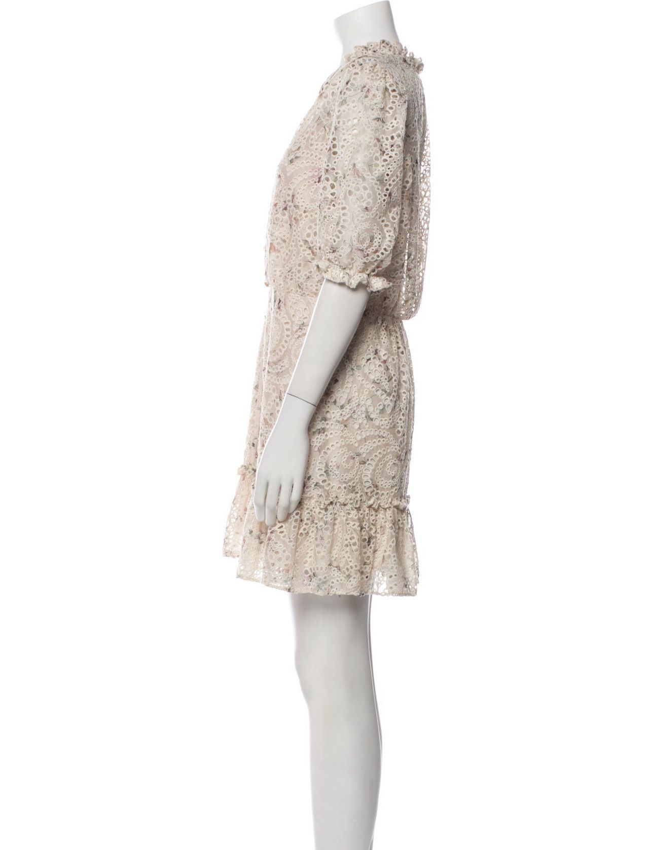 Veronica Beard Veronica Beard JAX EYELET PUFF SLEEVE MINI DRESS IN IVORY Size XS / US 0-2 / IT 36-38 - 10 Thumbnail