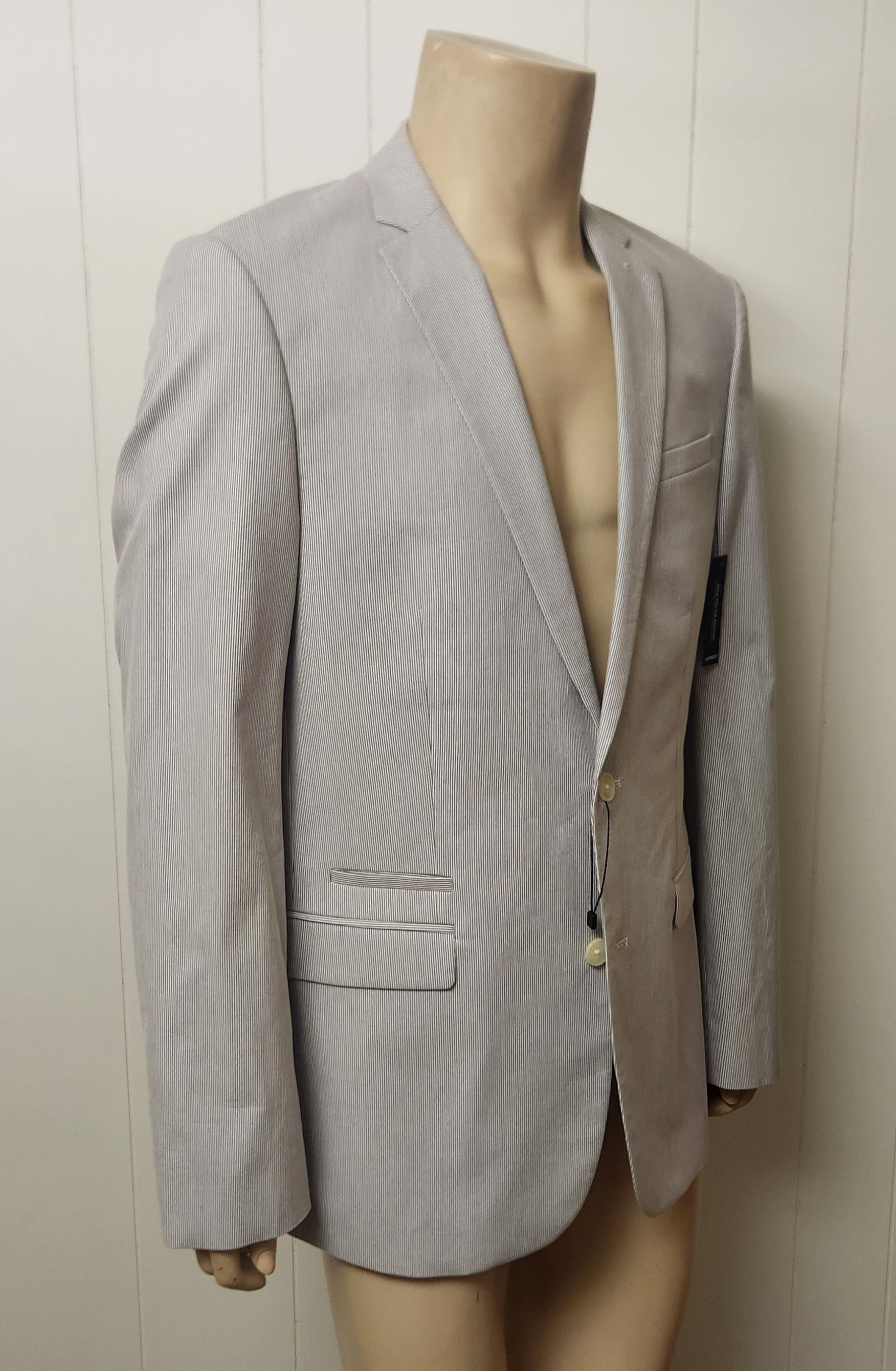 Express NWT sport coat 42L Express cotton seersucker stripe Size 42L - 3 Thumbnail