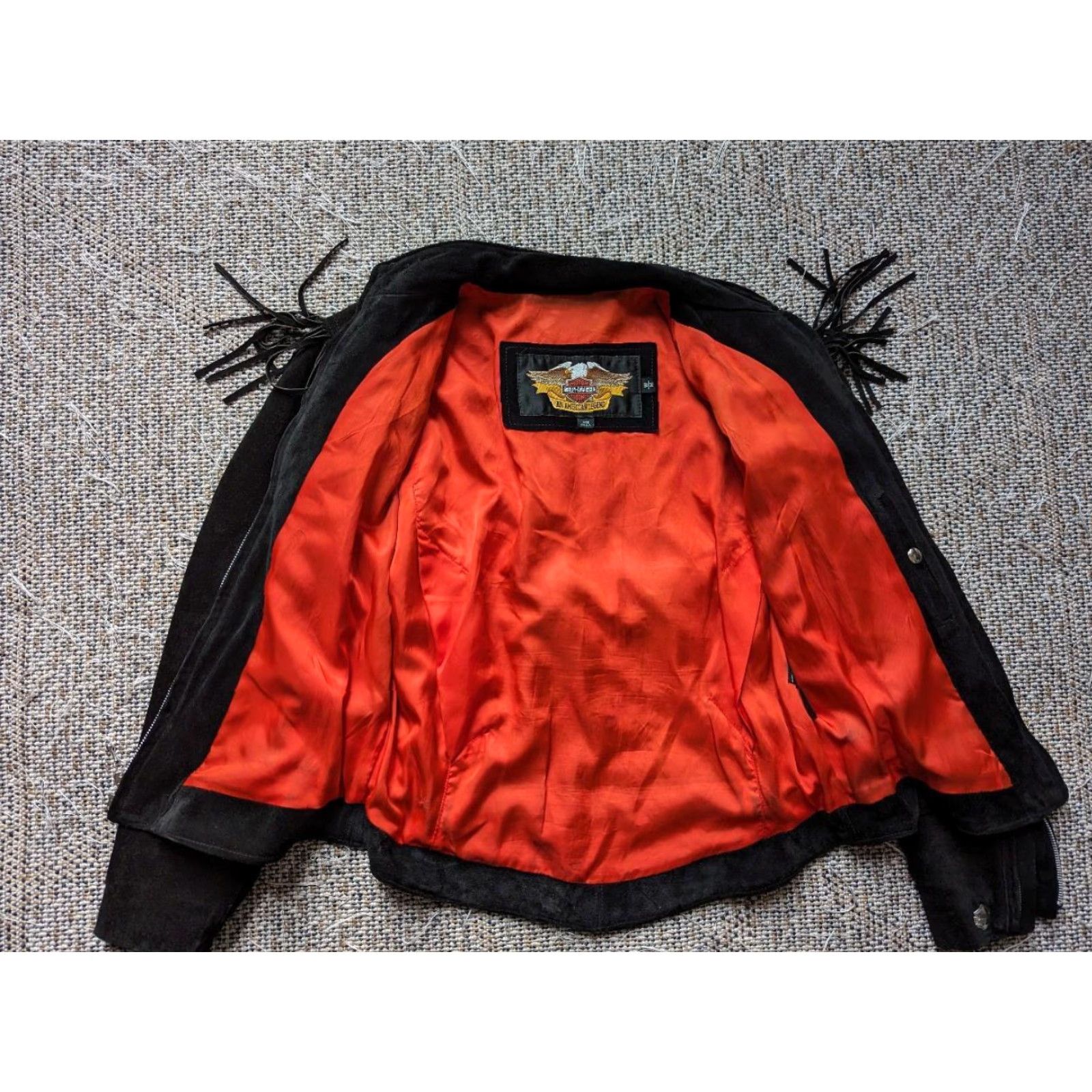 Harley Davidson VINTAGE Harley-Davidson Motorcycle Jacket Women M Black Leather Split-Suede Western Fringe USA Made Size M / US 6-8 / IT 42-44 - 5 Thumbnail