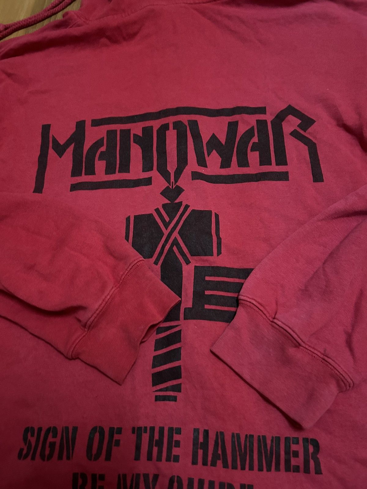 Band Tees × Japanese Brand VINTAGE MANOWAR AMERICAN HEAVY METAL HOODIES Size US L / EU 52-54 / 3 - 3 Thumbnail