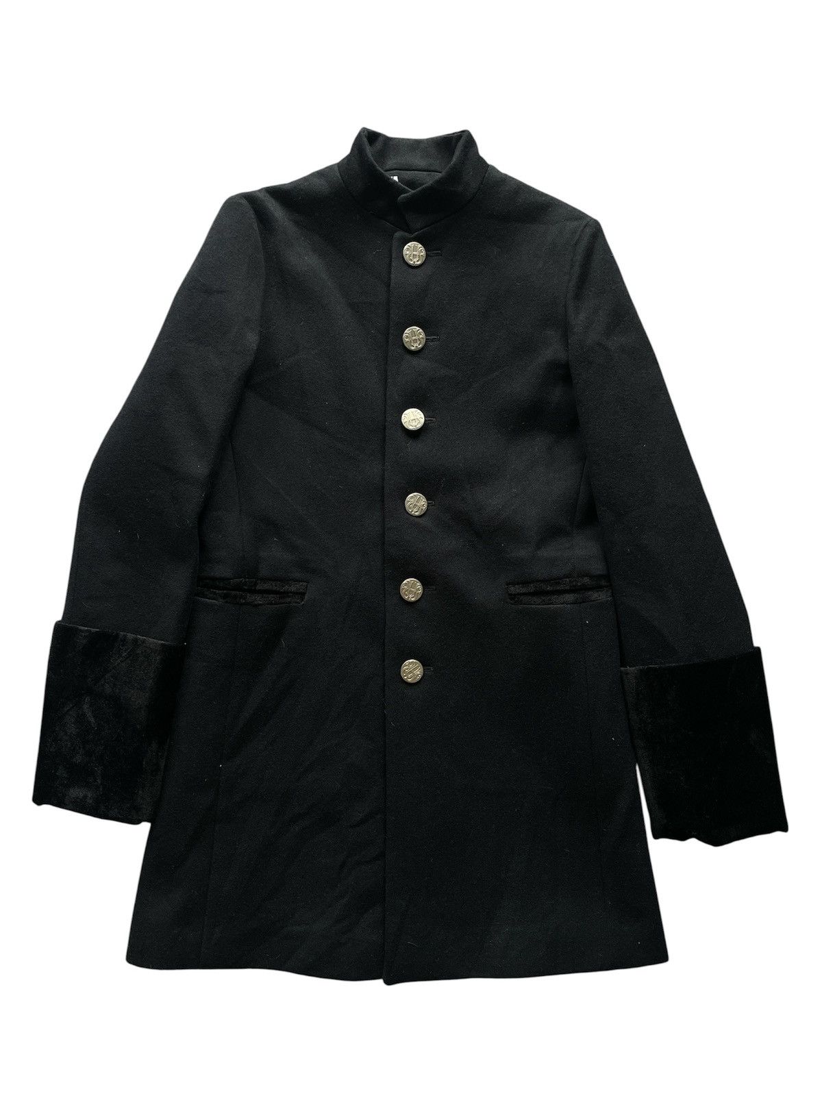 Japanese Brand FUMIKA UCHIDA Wool & Silk Velvet Military Edwardian Coat Size XS / US 0-2 / IT 36-38 - 2 Thumbnail