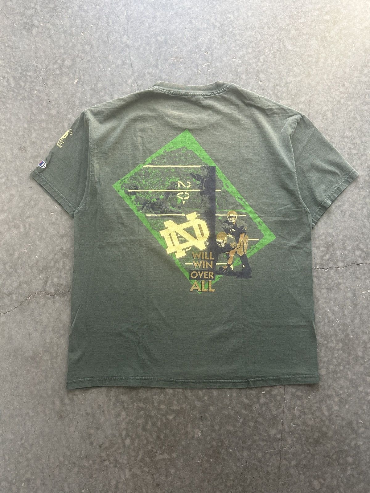 Champion × Vintage Vintage Y2K Champion Notre Dame Graphic Tee Size US XL / EU 56 / 4 - 1 Thumbnail