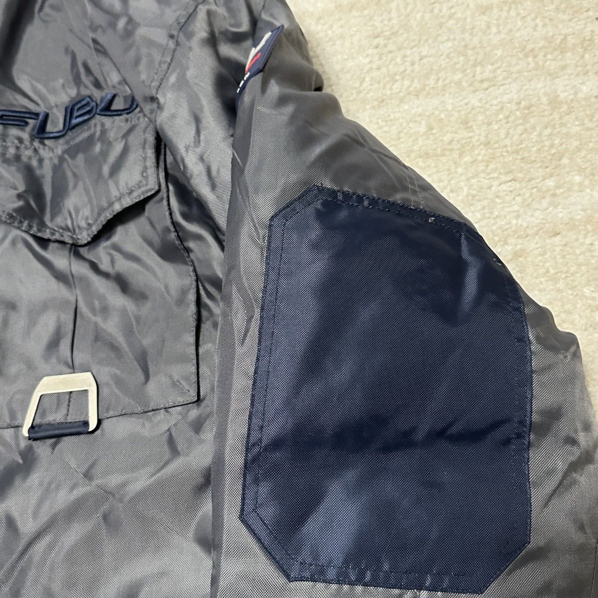 Fubu Vintage FUBU Grey Blue Down Puffer Jacket No Hood Size US L / EU 52-54 / 3 - 3 Thumbnail