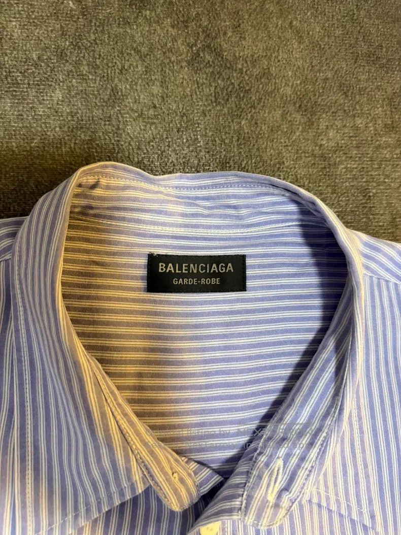 Balenciaga Balenciaga Striped Pointed Collar Single-breasted Long Sle Size US XS / EU 42 / 0 - 3 Thumbnail