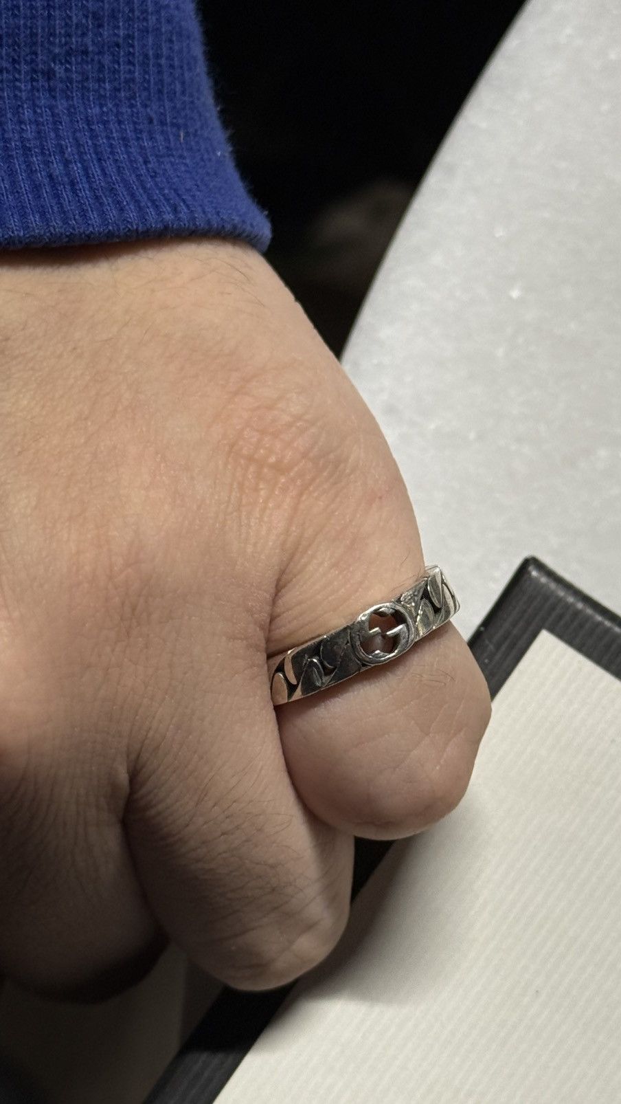Gucci Gucci GG Cuban Silver Ring Sterling Silver Size 7 Us Size ONE SIZE - 7 Thumbnail