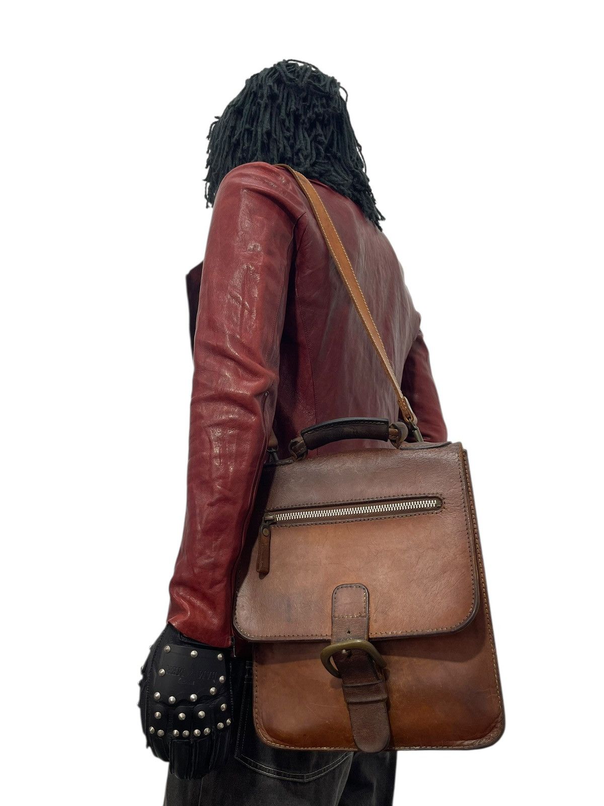 Genuine Leather Full Leather Beauty Patina Vtg Herz Japan Satchel Bag 5🟩 Size ONE SIZE - 4 Thumbnail