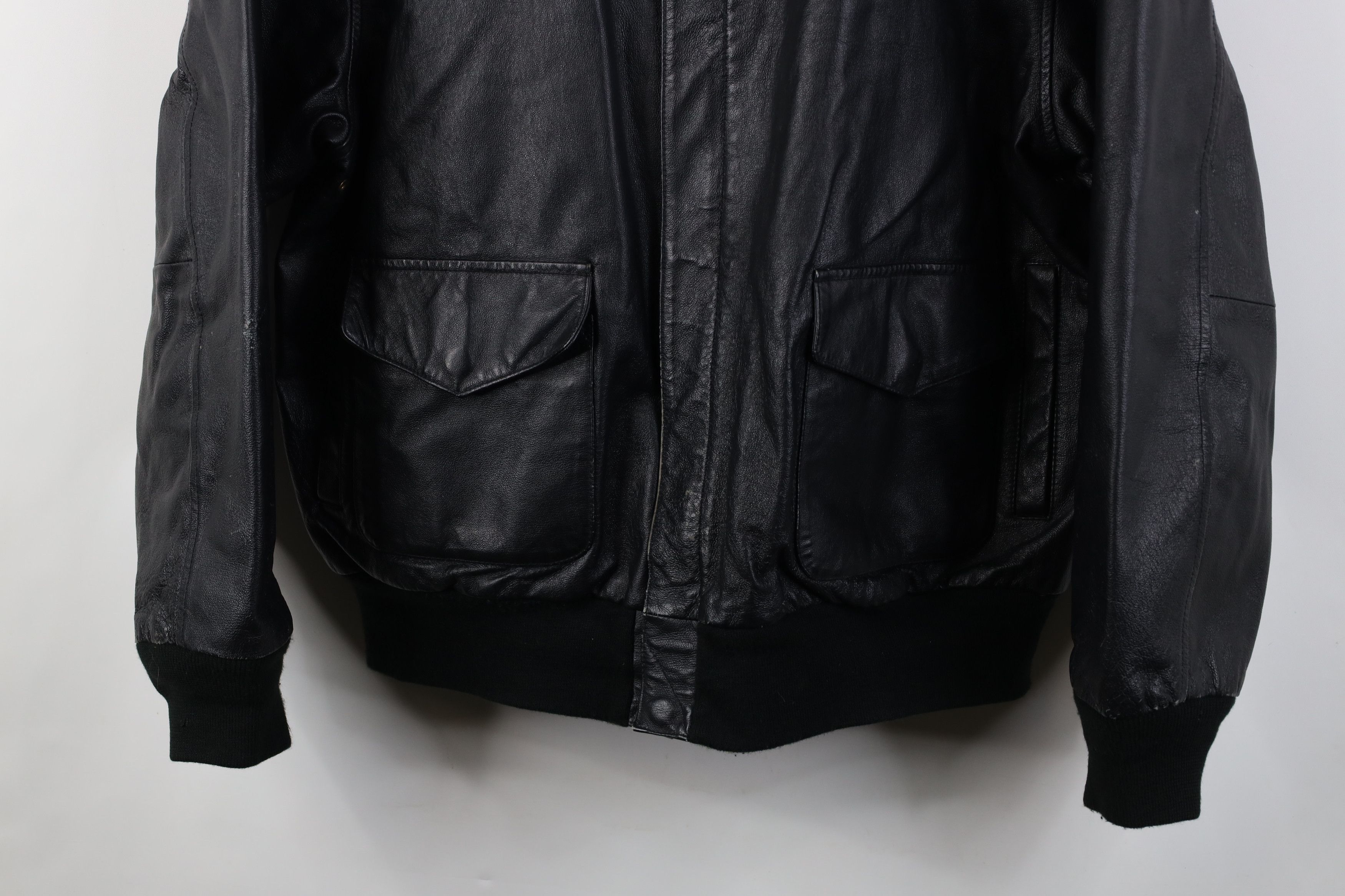 Vintage Vintage 90s Streetwear Force Leather Flight Bomber Jacket Size US XL / EU 56 / 4 - 3 Thumbnail