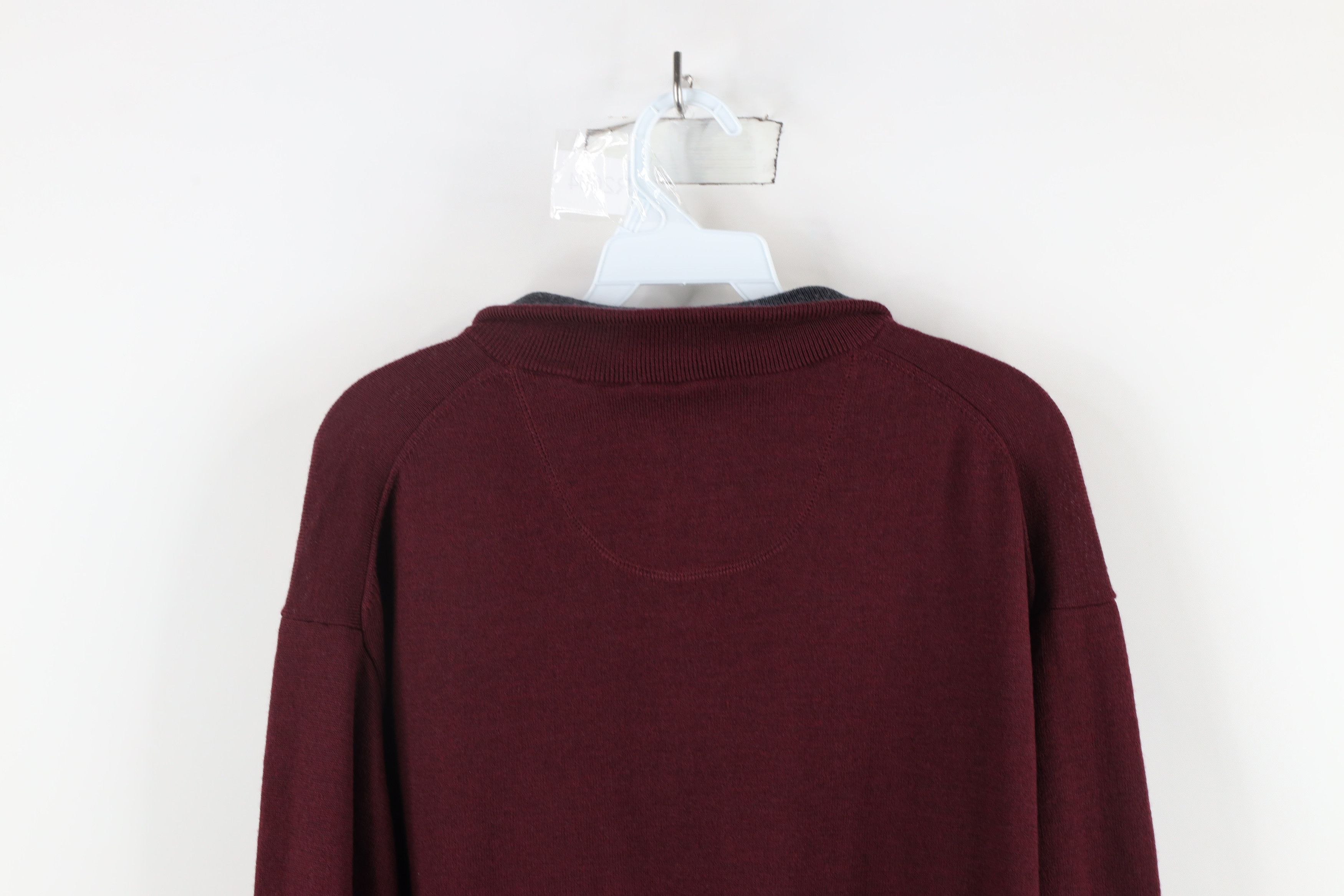 Orvis × Vintage Vintage Orvis Wool Knit Half Zip Pullover Sweater Maroon Size US L / EU 52-54 / 3 - 8 Thumbnail