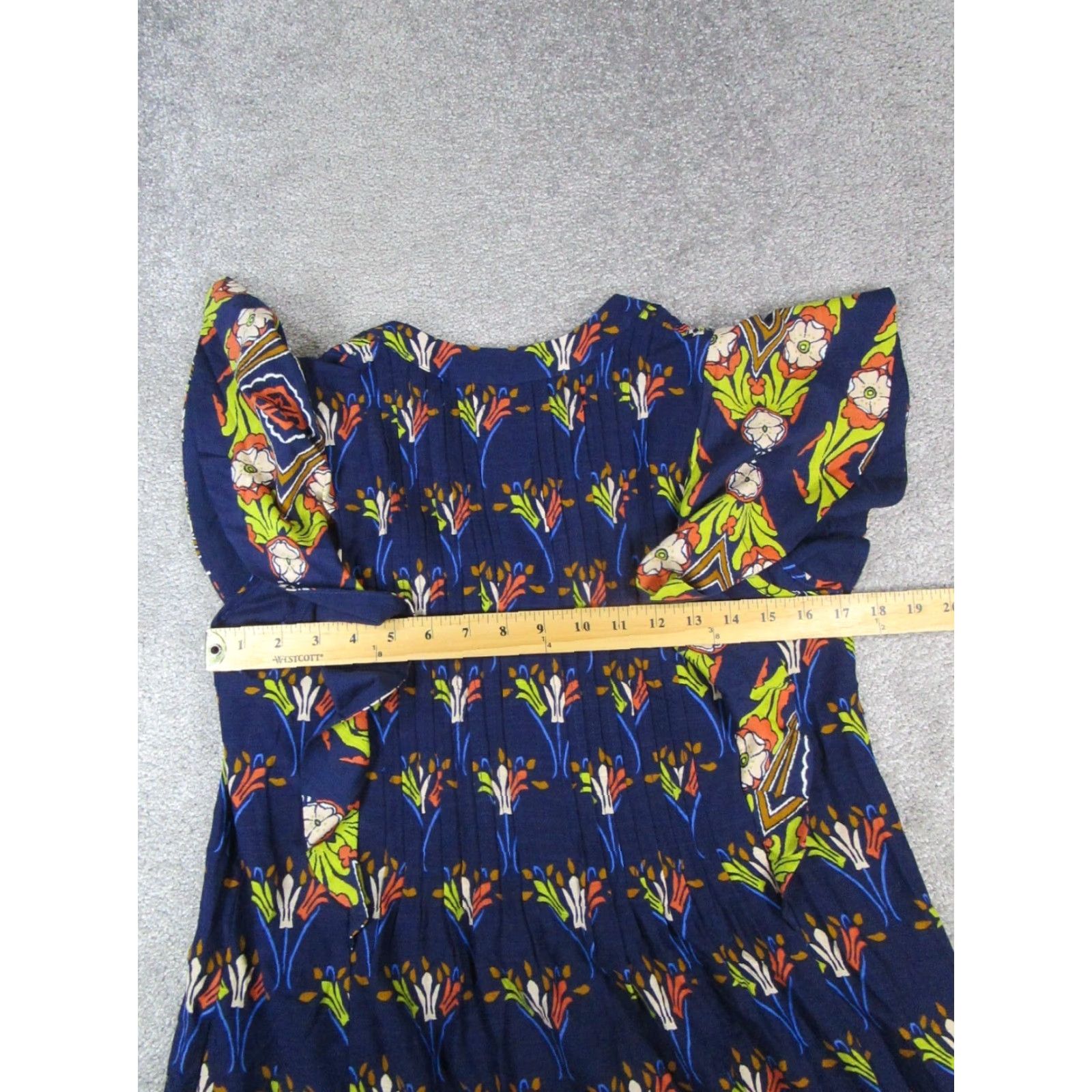 Vintage Maeve Dress Womens XS Blue Geometric Midi A-Line Shirt Dress Blue Size XS / US 0-2 / IT 36-38 - 6 Thumbnail