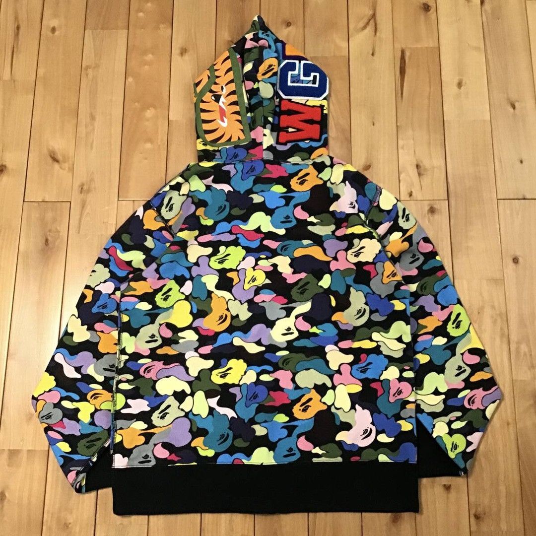 Bape BAPE Multi camo WGM shark full zip hoodie a bathing ape Size US XL / EU 56 / 4 - 2 Thumbnail