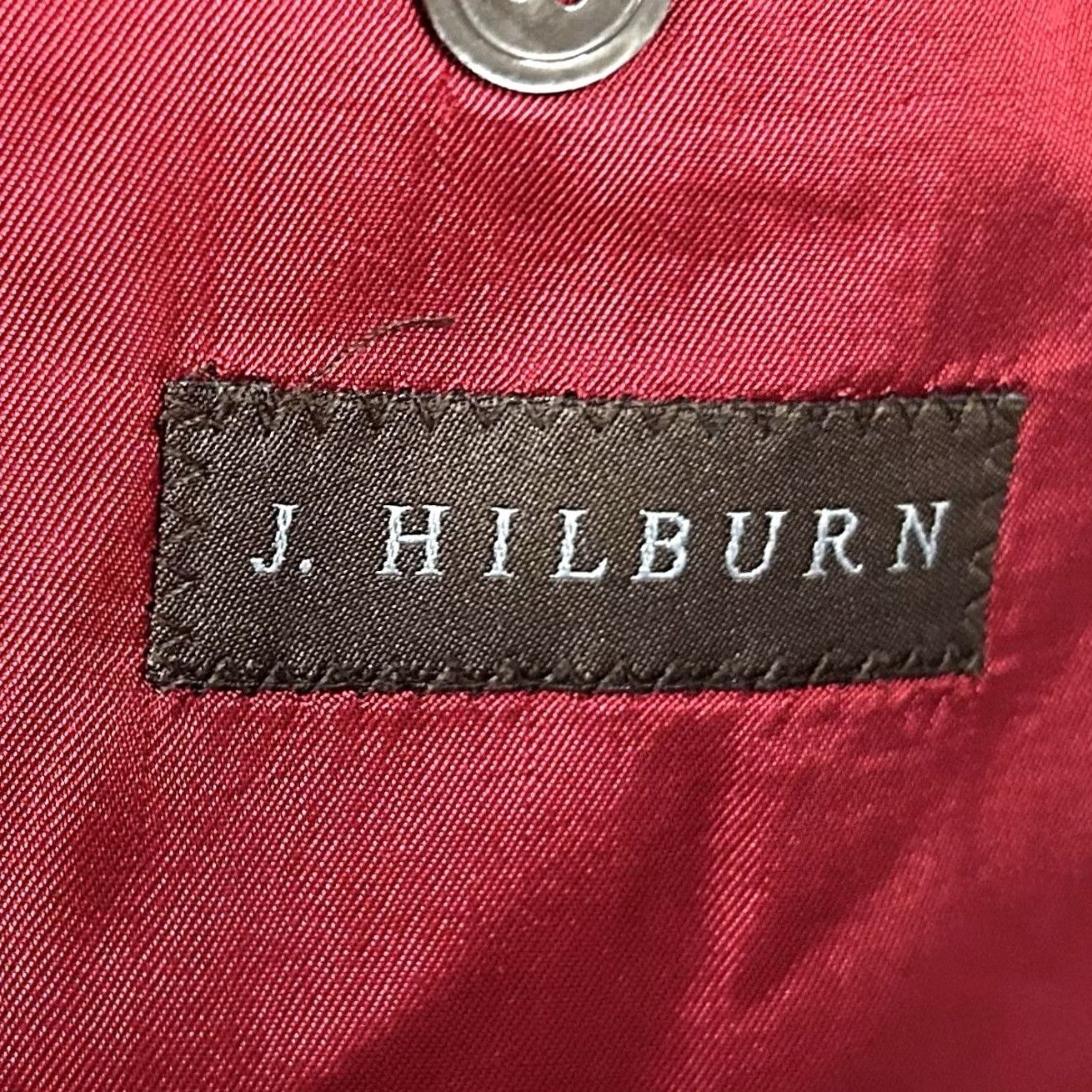 Doublet J. Hilburn Sport Coat 44L Navy Blue Herringbone 100% Wool Two Button Double Vents Long Regular Mens Jacket Size US XS / EU 42 / 0 - 3 Thumbnail
